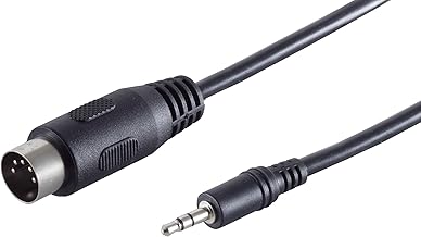 1aTTack.de 1 x 1.5m Stereo 3.5mm to 5 Pin Jack Connector High Quality DIN Diode Connector High Quality Audio Adapter Cable Nickel Plated Contacts Perfect for Musical Instruments