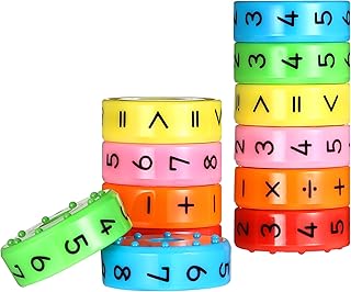 Moncolis Pack of 2 Maths Learning Toys Magnetic Calculation Roll Maths Toy Educational Games Calculating First Day of School Child School Cone Filling Children's Gift