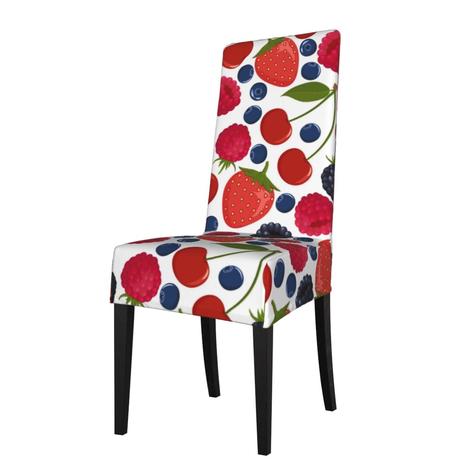 LKYMOH Falling Ripe Berries Raspberries, Chair Covers Stretch Chair Slipcovers for Dining Room, for Party Pet Protection Universal Fit Soft Polyester