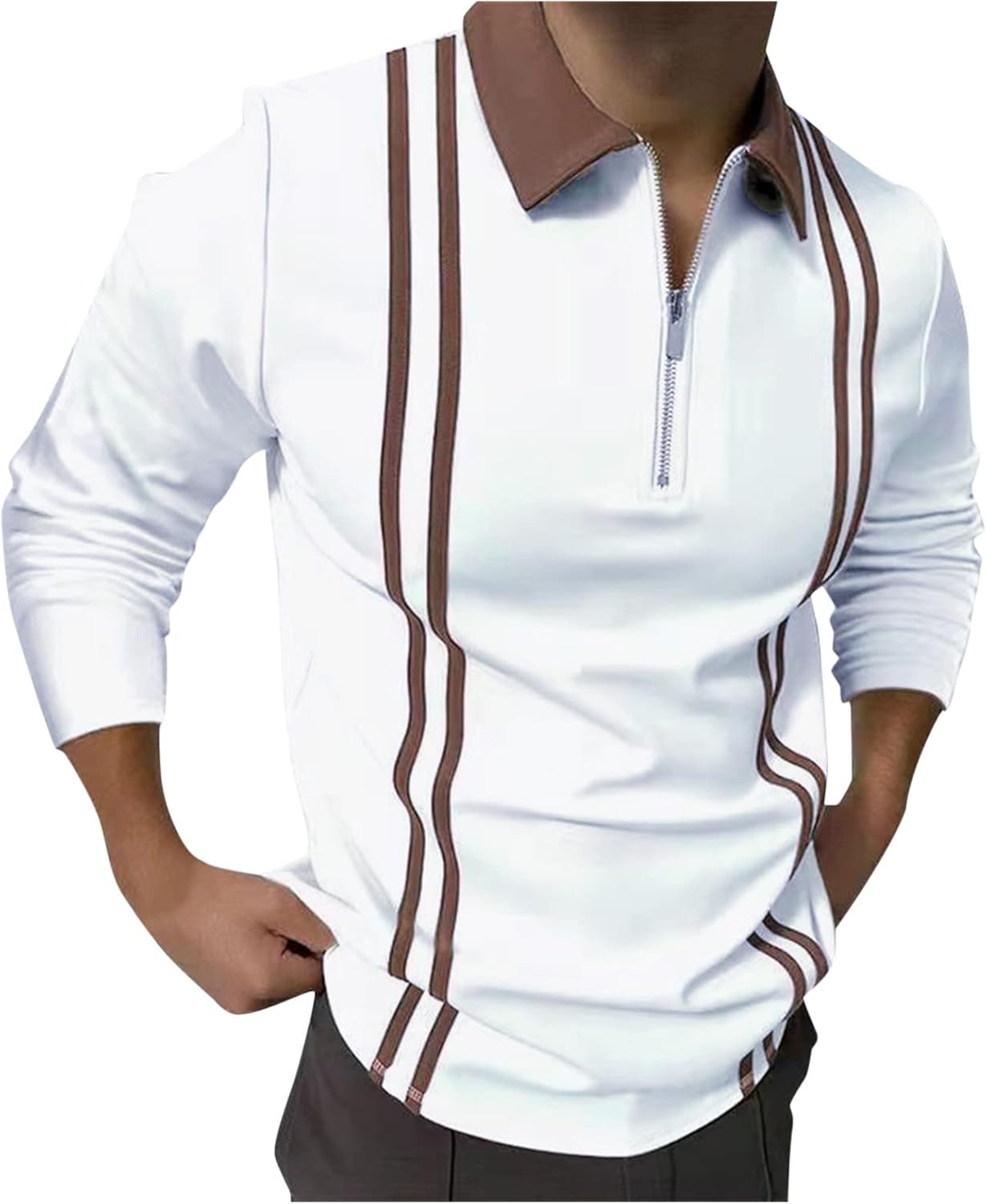 メンズ Tシャツ 長袖 大きいサイズ ポロシャツ カジュアル スポーツ 無地 ボタン 部屋着 春秋 ゴルフシャツ