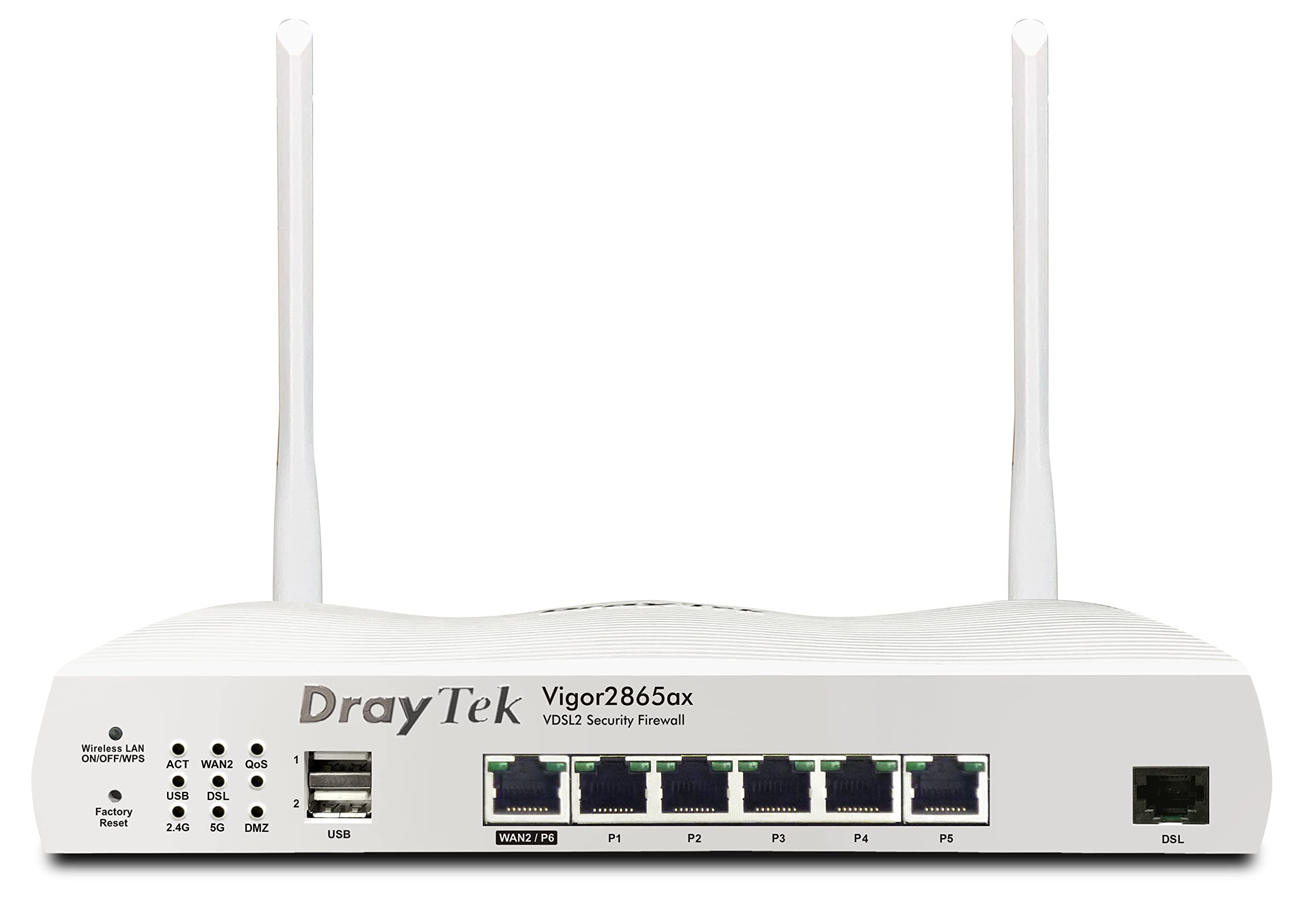 Draytek Vigor 2865ax WlaN-Router Gigabit Ethernet DuaL-Band (2,4 Ghz/5 Ghz) Wei? (v2865aX-B-DE-AT-Ch)