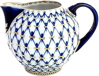 Lomonosov Porcelain Cobalt Net Creamer 22 Karat Gold