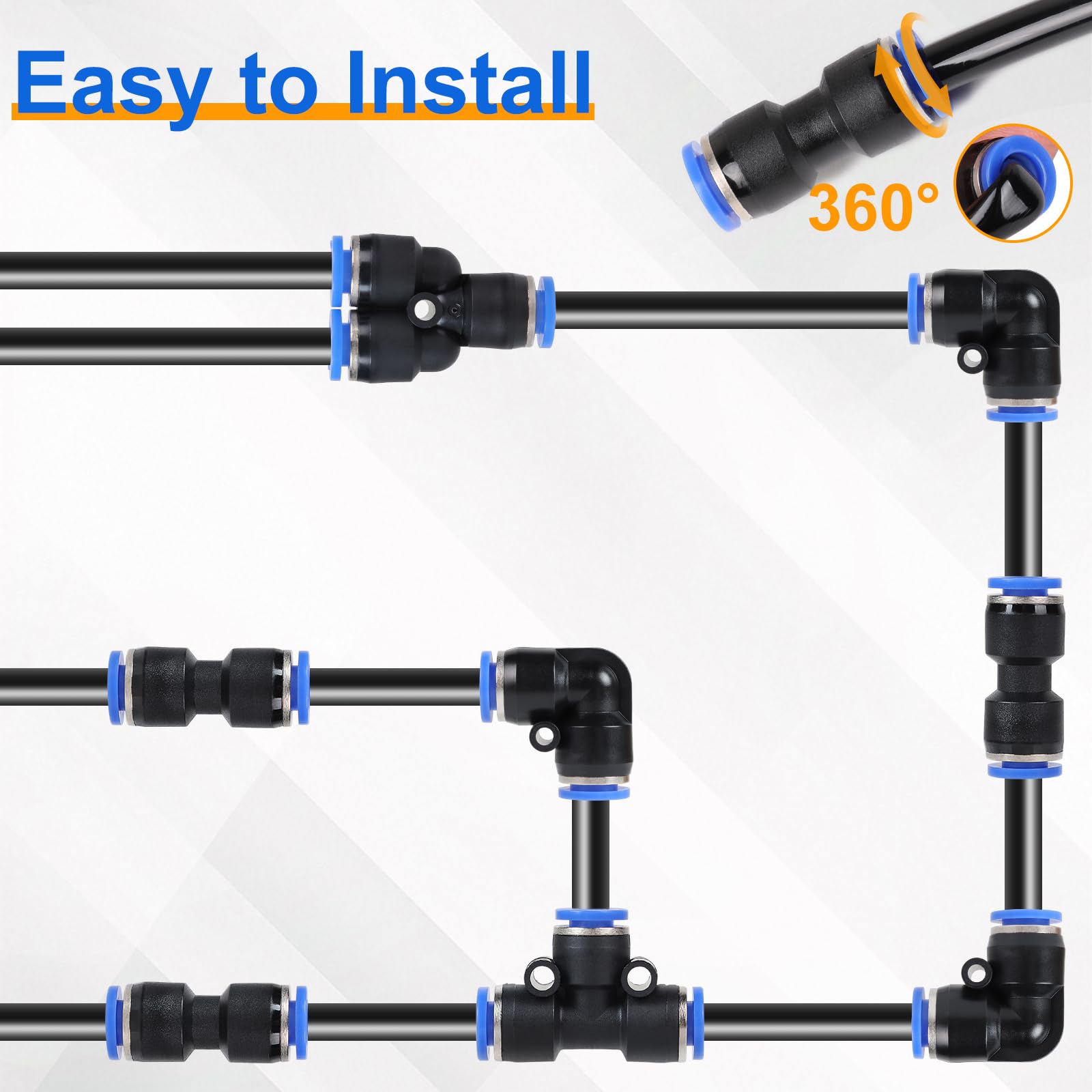 Produktbild von Innfeeltech Kugelhahn 4 Mm – 10 Stück, Gerader Pneumatischer Schnellsteckverbinder, Push-to-Connect, Für Schläuche