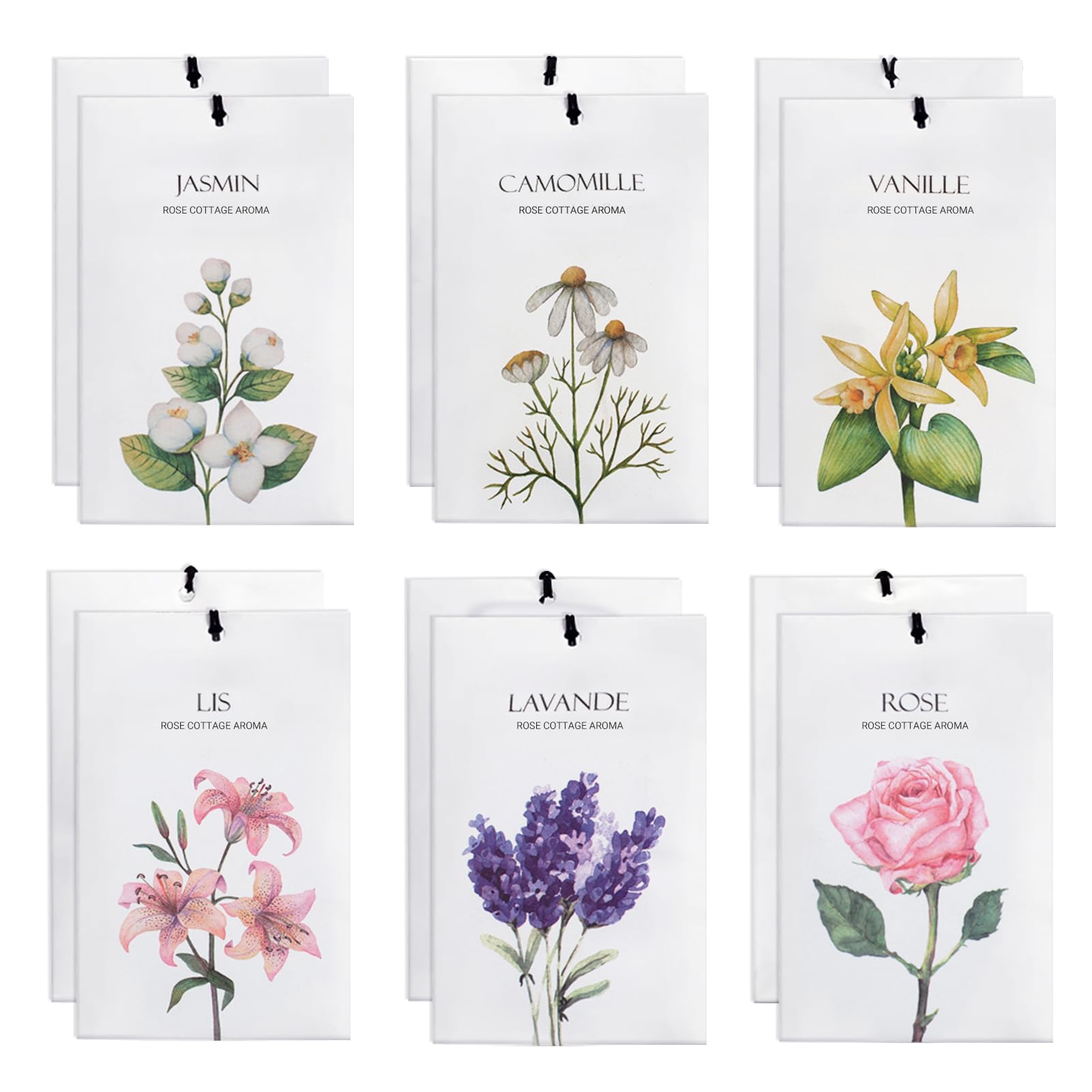 Scented Sachets, 12Pcs Wardrobe Fresheners Drawer Fresheners Fragrance Sachet Bags Long-Lasting 6 Scents, 120 x 190 cm (Style-2)