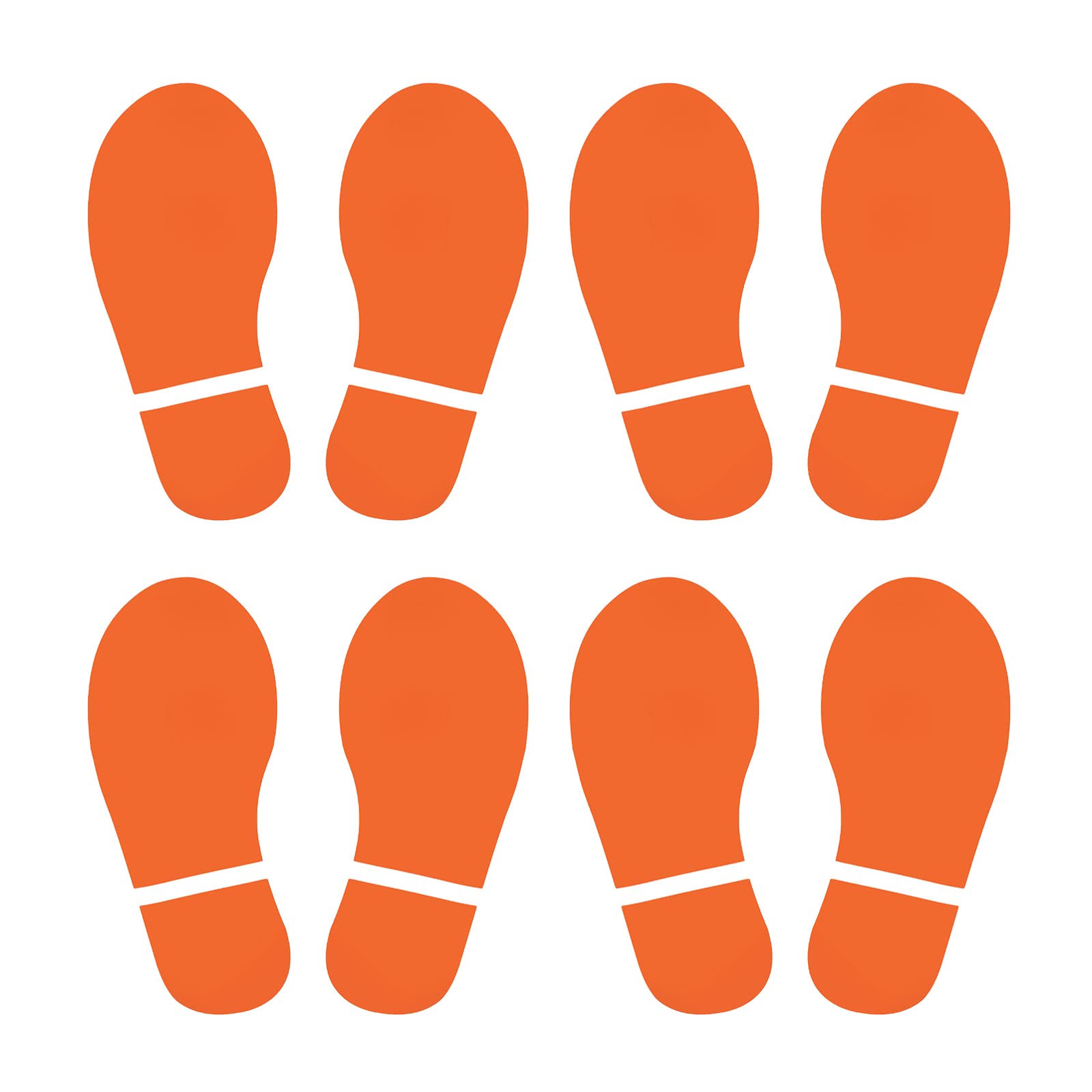 PATIKIL 6x2.5" Footprint Sticker, 4 works PVC Shoes Floor Decal Sign for Class Decor Stair Guide Orange