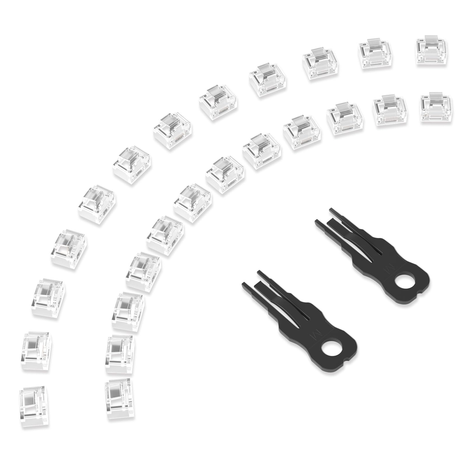 24 Pcs RJ45 Port Lock with 2 Key, Locking RJ45 Port/Dust Blocker, RJ45 Dust Cover Cap Female Port Plugs Protector, Compatible RJ45 Port Devices, Clear