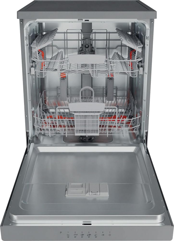 Hotpoint HFC3C33WX Lave-vaisselle Pose-libre 14 Couverts Zone Wash 3D Active Dry Moteur Inverter Silencieux 43 dB Classe Énergétique D 85x60x59 cm Inox