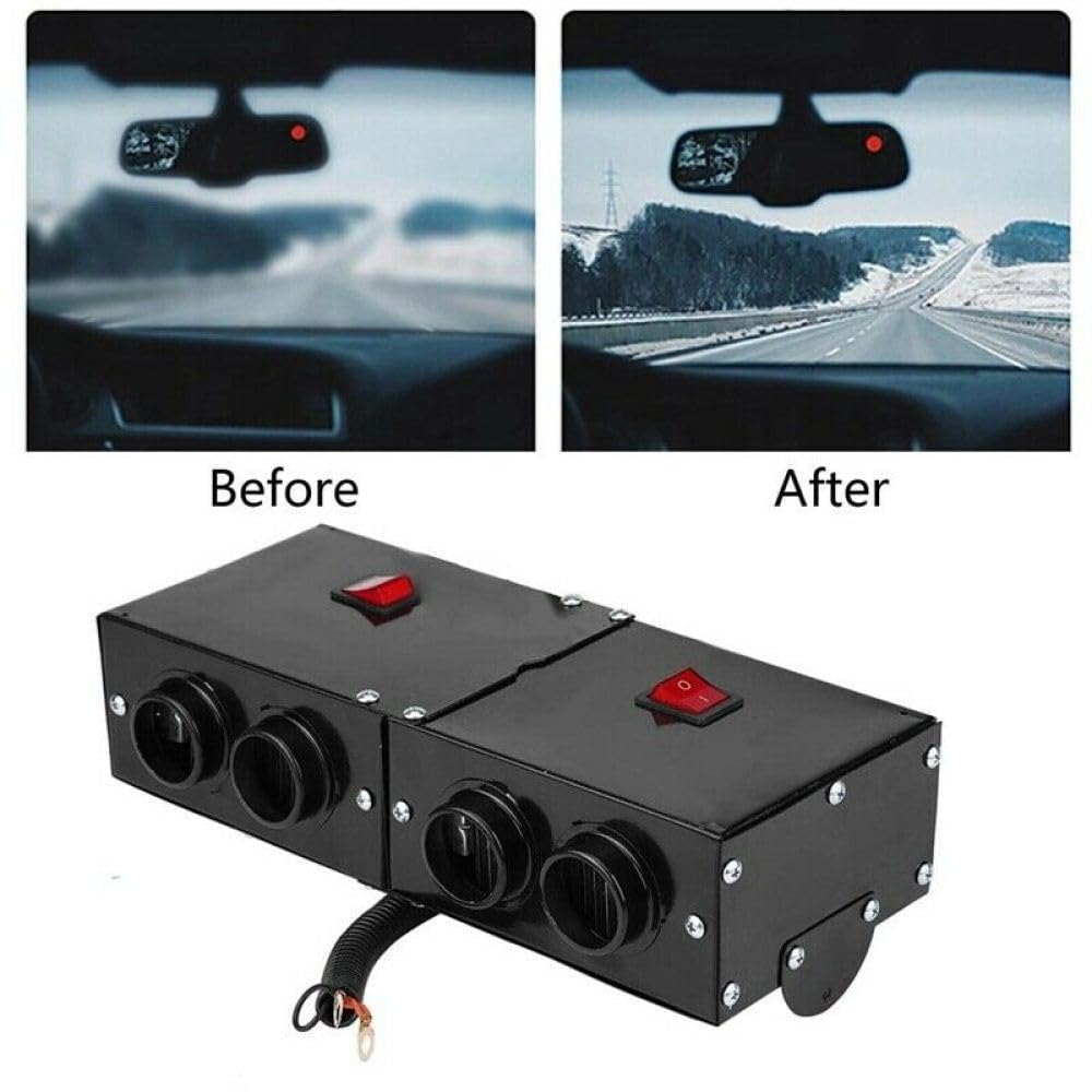 Riscaldatore per auto Riloer per camper 24V 150W portatile per auto invernale, riscaldamento rapido, sbrinamento, sbrinatore, presa per accendisigari, compatibile con la maggior parte dei veicoli