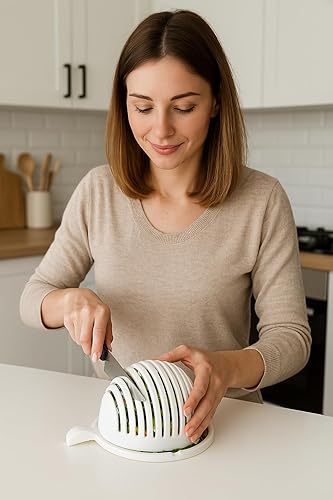 Miniatura 3 de Cortador de ensaladas rápido, cortador de ensalada, dados rápidamente frutas y verduras, comidas saludables sin BPA y ensaladas en minutos,