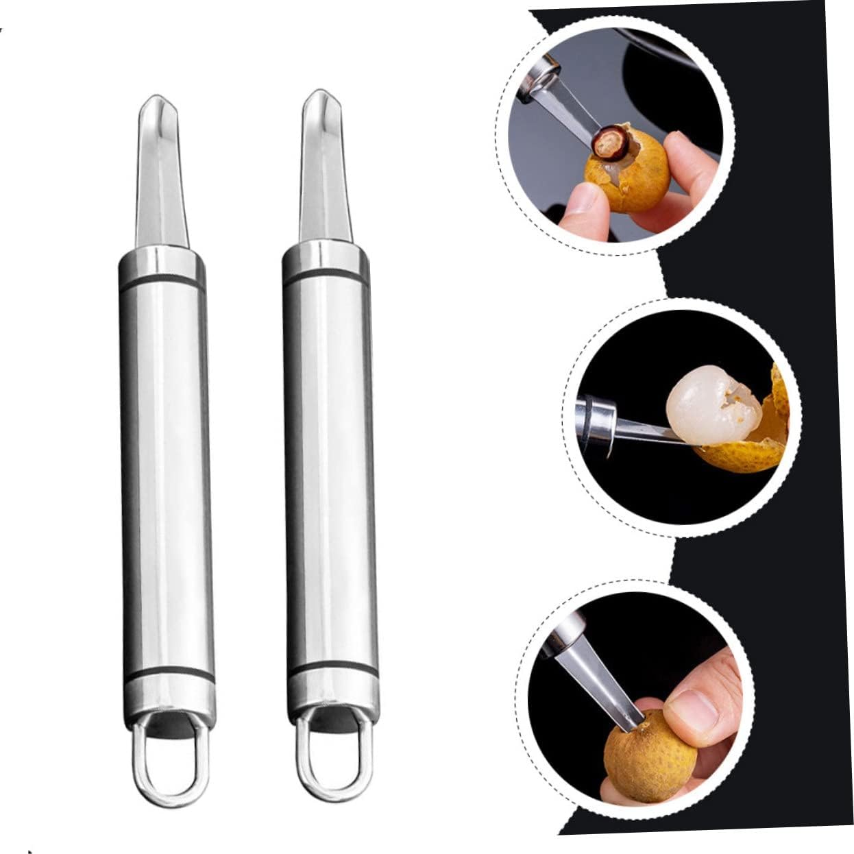 PRETYZOOM 6pcs Stainless Steel Core Efficient Fruit Pitter for Home Use for and Pitting Labor-saving Design Easy to Clean Compact