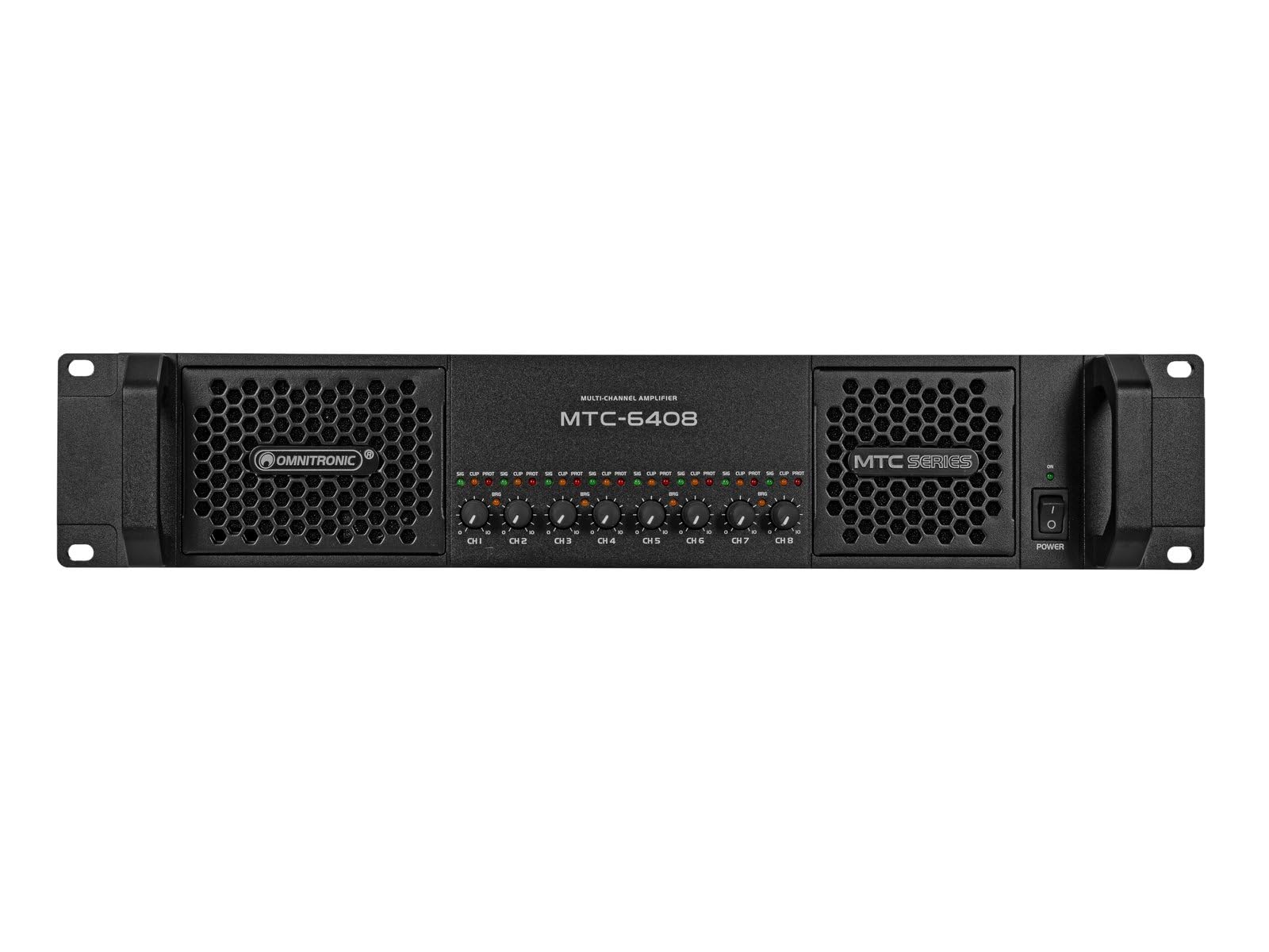 OMNITRONIC MTC-6408 8-Kanal Endstufe | Class D Mehrkanal-PA-Verstärker mit Schaltnetzteil, 8 x 800 W RMS (4 Ohm), 8 x 400 W RMS (8 Ohm)