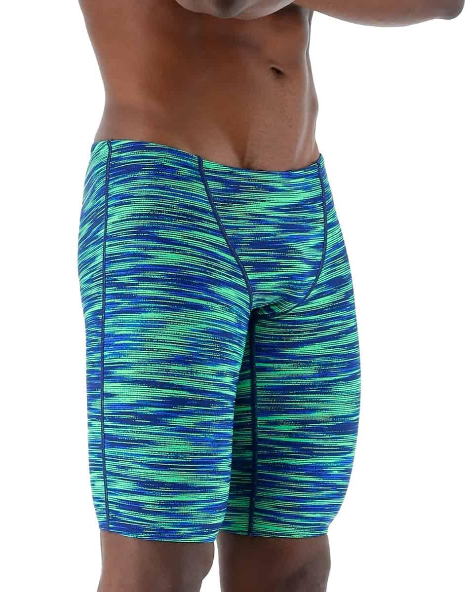 TYR Herren Durafast Elite Athletic Jammer Badeanzug Badehose, Blau/Grün, 36