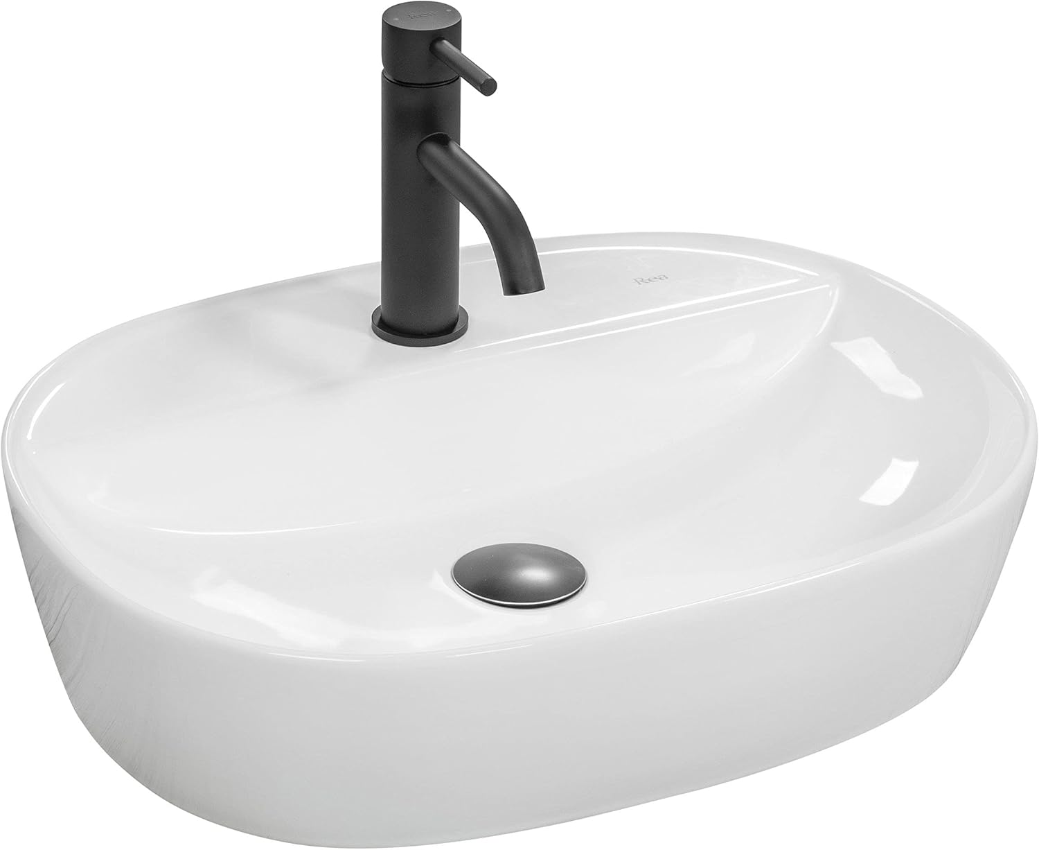 VBChome Lavabo de 50 x 39 cm, cerámica blanca, rectangular con orificio para grifo, pequeño lavabo, lavabo de mano, lavabo para invitados, inodoro