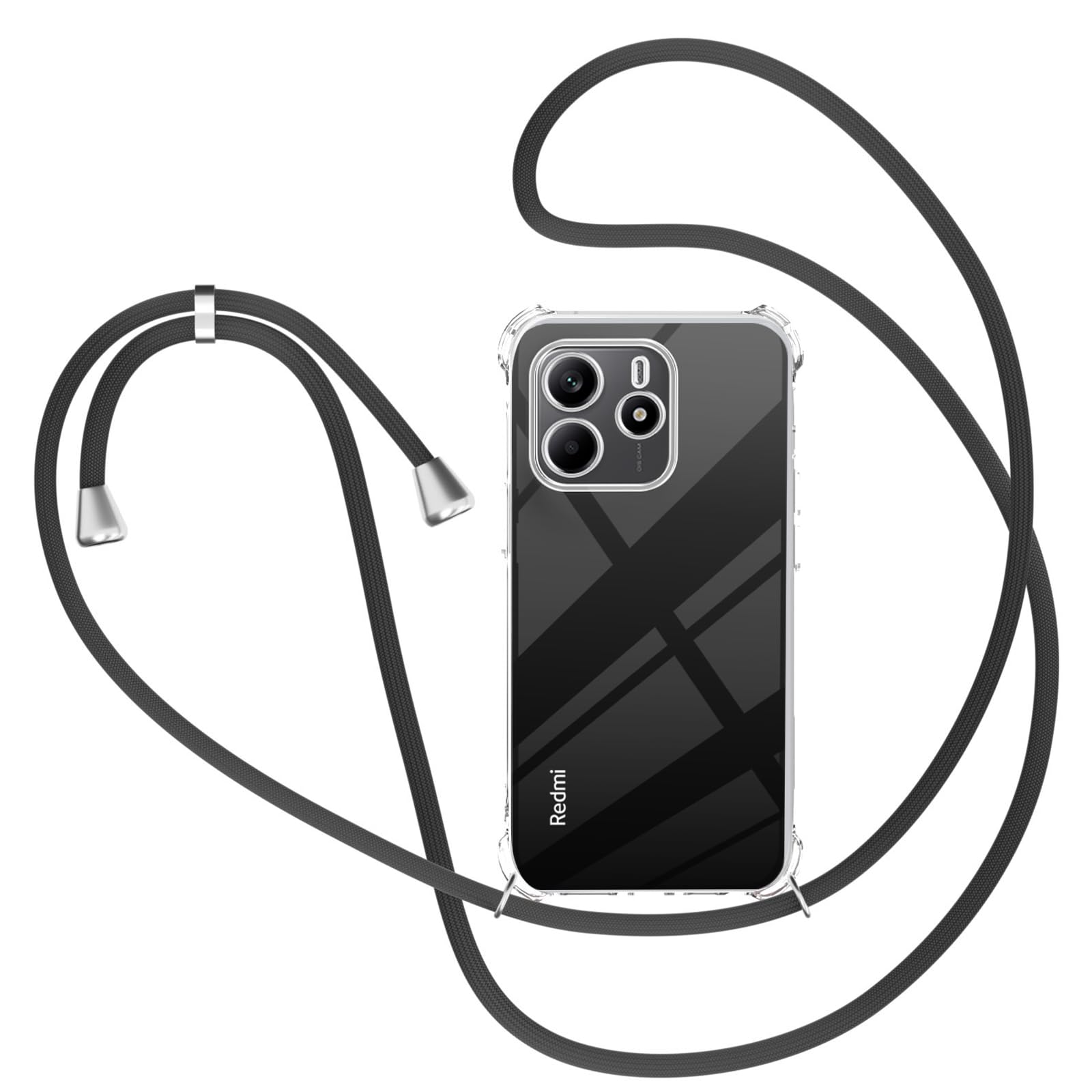 Custodia Con Cordino Per Xiaomi Redmi Note 14 5G - Trasparente Antiurto In Silicone, Verde Con Laccio Regolabile - Foto 13