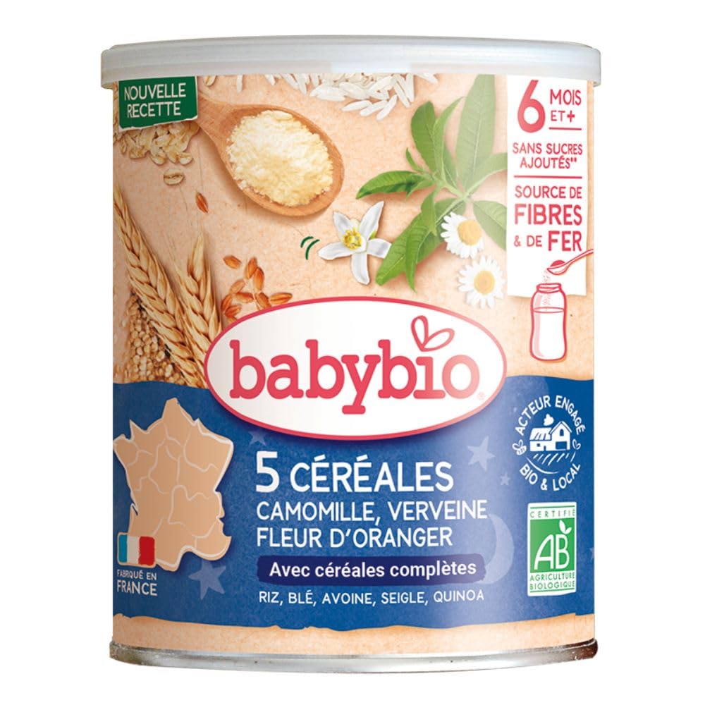 Babybio céréales verveine fleur d'oranger camomille 6 mois 220g