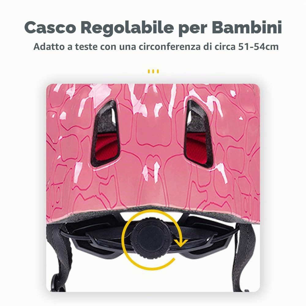 Kavolet Casco da bicicletta per bambini, skateboard per bambini e bambini piccoli, casco da dinosauro, ragazza e ragazzo, casco da skateboard regolabile, casco da pattinaggio traspirante, casco