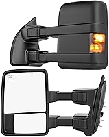 Vista 1 de Espejos de remolque con calefacción eléctrica ahumada compatibles con Ford Super Duty (2008-2016), espejos laterales de remolque extendidos