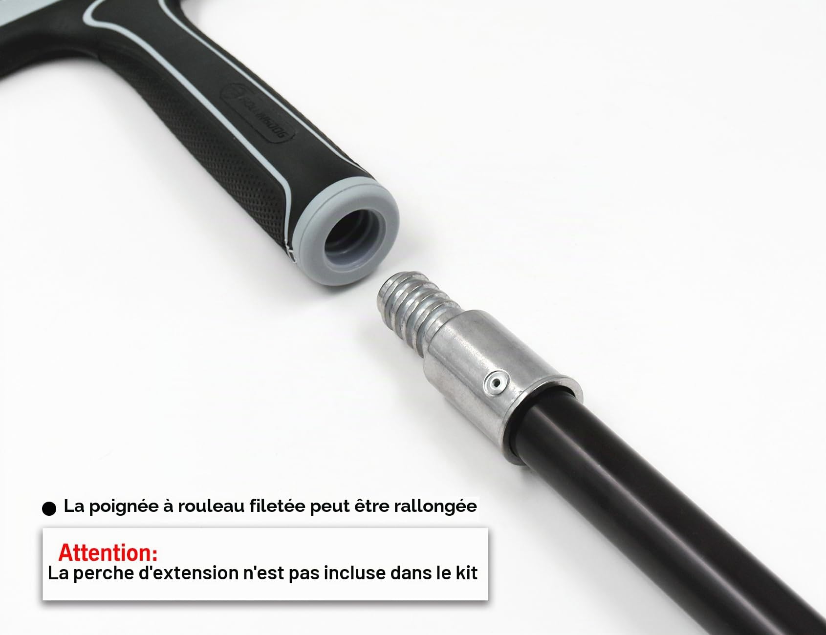 ROLLINGDOG Spatule de surface de 600 mm – Spatule large pour cloison sèche, idéale pour le masquage et le lissage, lame en acier inoxydable, poignée en caoutchouc confortable