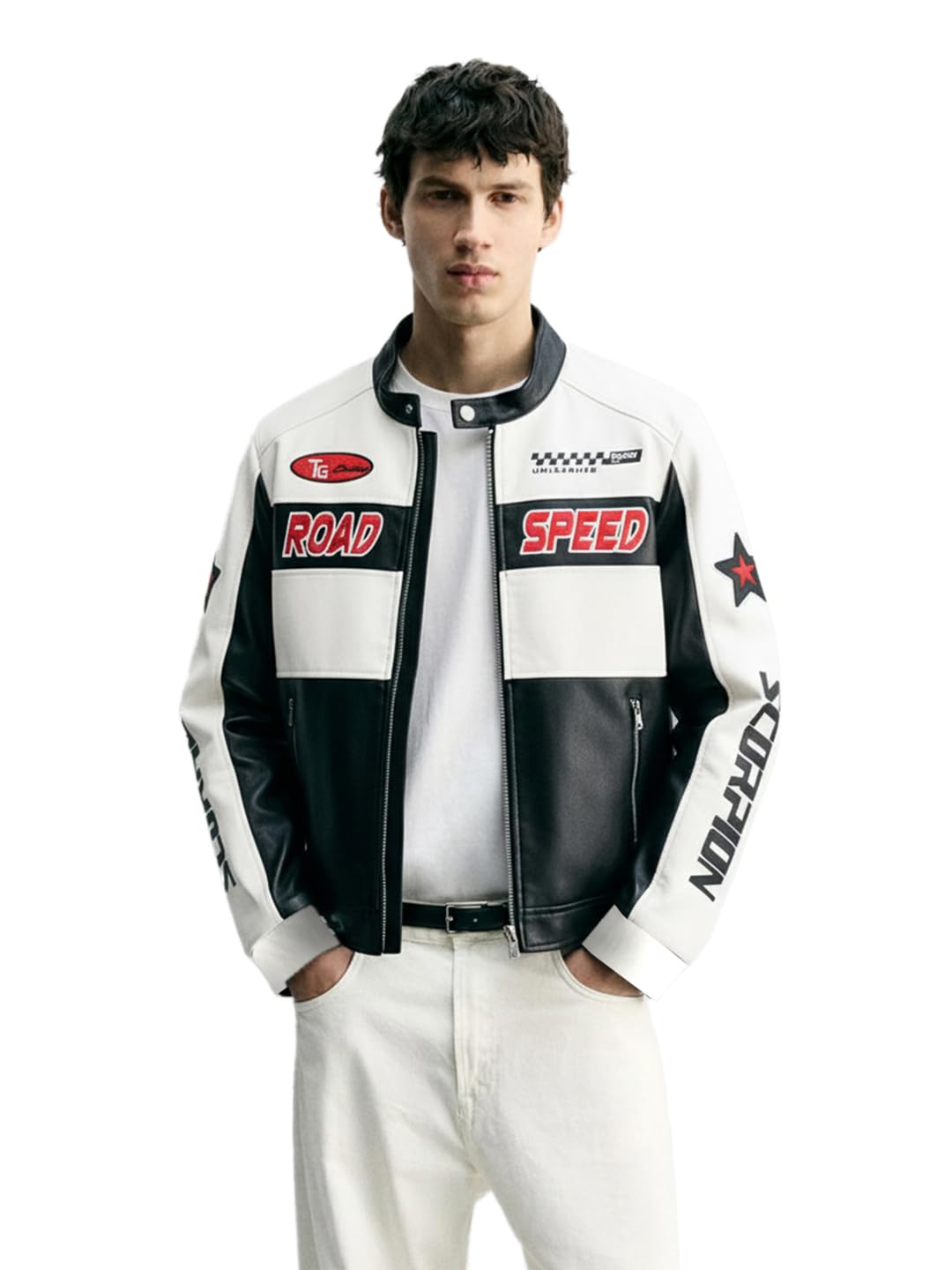 THE INDIAN GARAGE CO Men's Slim Fit White Jacket Optic White - Image 1