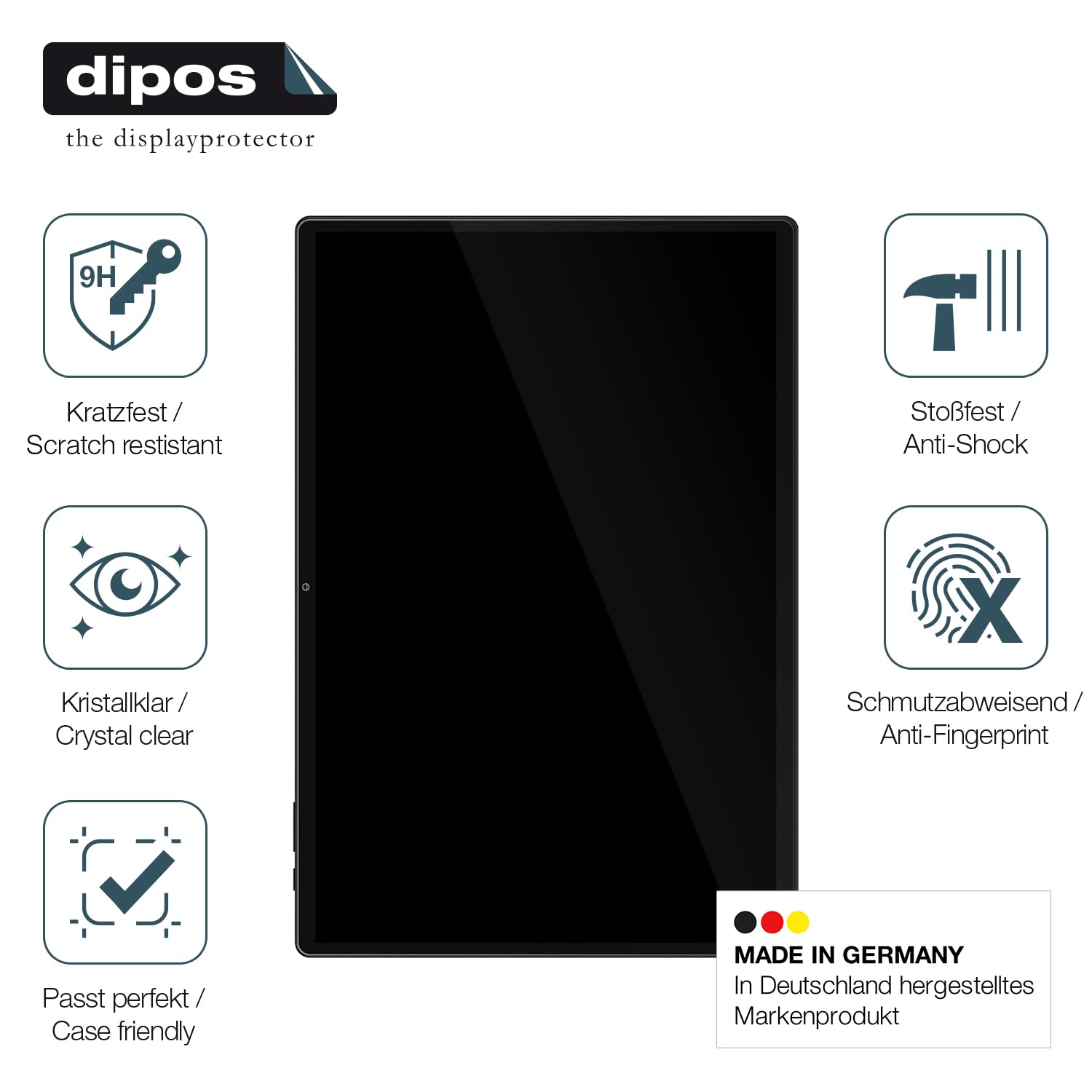 dipos 2x Pellicola Protettiva 9H trasparente per FASTWD T181-EEA 14 Zoll | Non si rompe e non si scheggia, non è vero vetro, Anti-Shock, si adatta perfettamente, antigraffio, senza bolle, autoadesiva