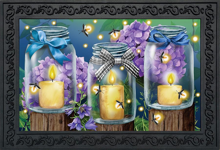 Briarwood Lane Doormat 30x18 Indoor Outdoor Fireflies Spring for Spring Doormat