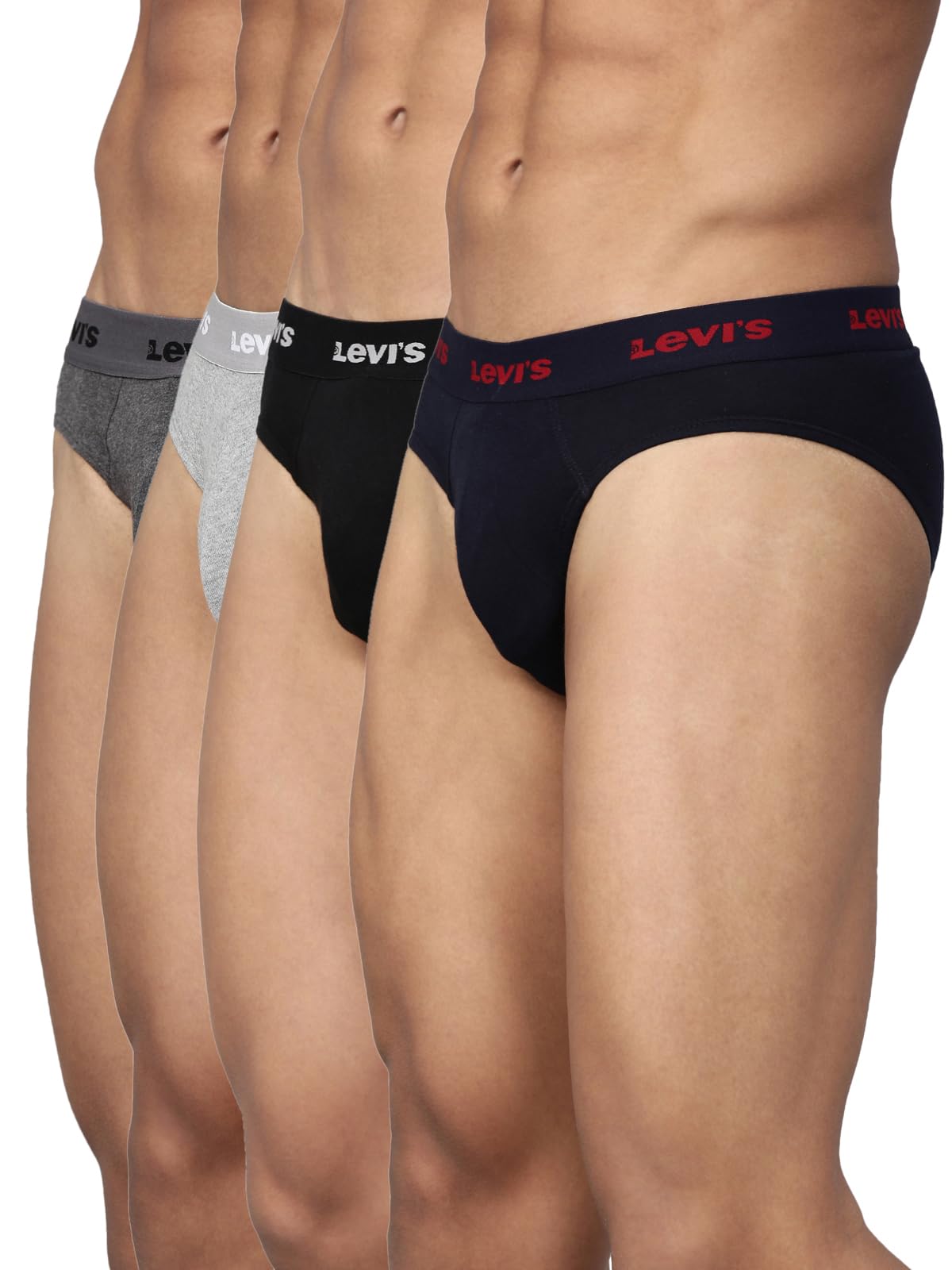 levi's Cotton Style# 009 Neo Briefs for Men with Contoured Double Pouch, Tag Free Comfort & Smartskin Technology (Assorted- Pack of 4) Color & Print May Vary-picture-19