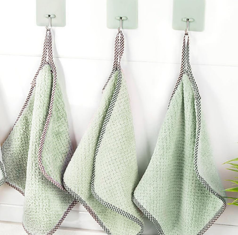 3 Pack Microfiber Cleaning Cloth，Coral Velvet Kitchen Cloth