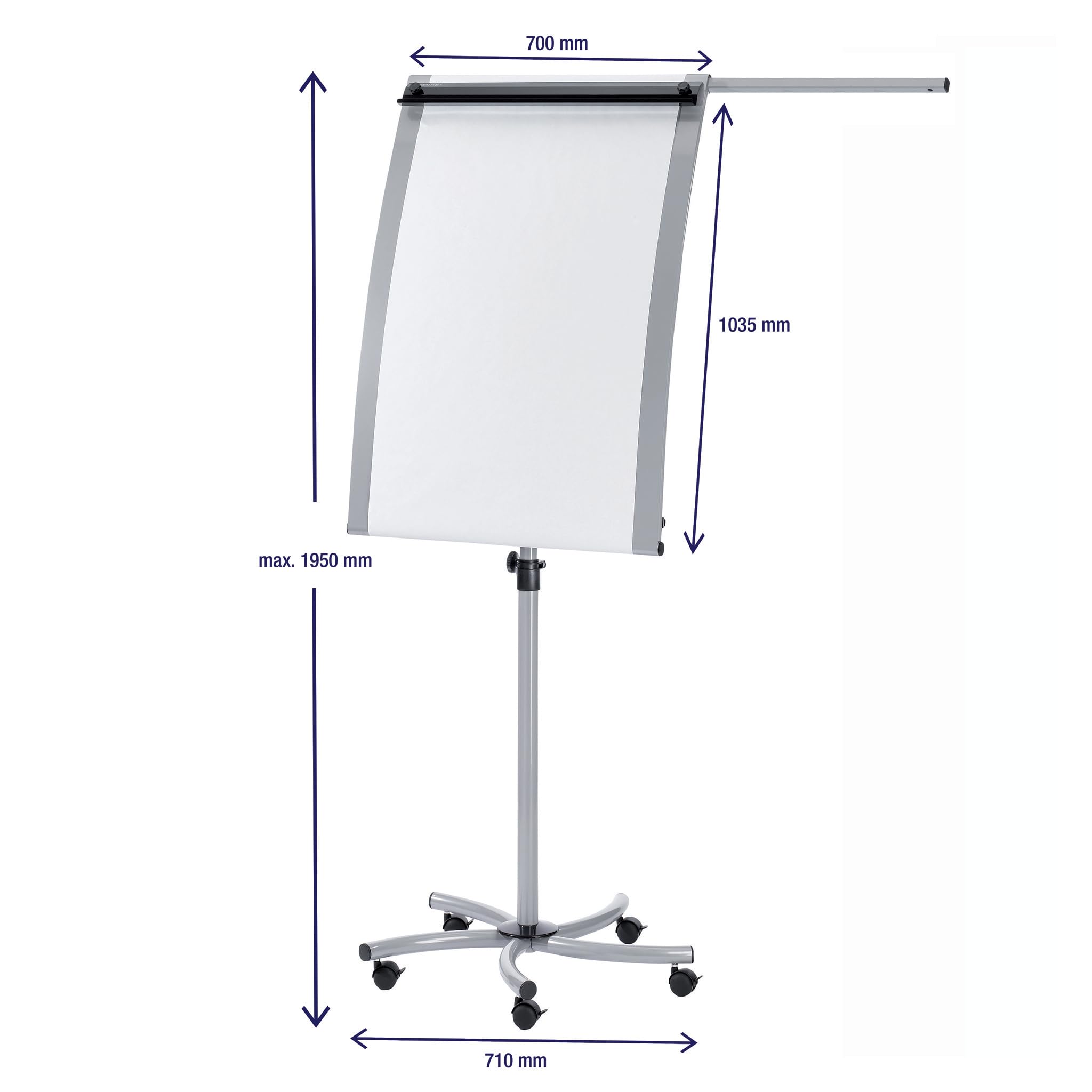 Franken EuroLine F2016 - Lavagna portablocco mobile, diametro 70 cm, 21,5 kg, 70 x 103 cm, colore: argento