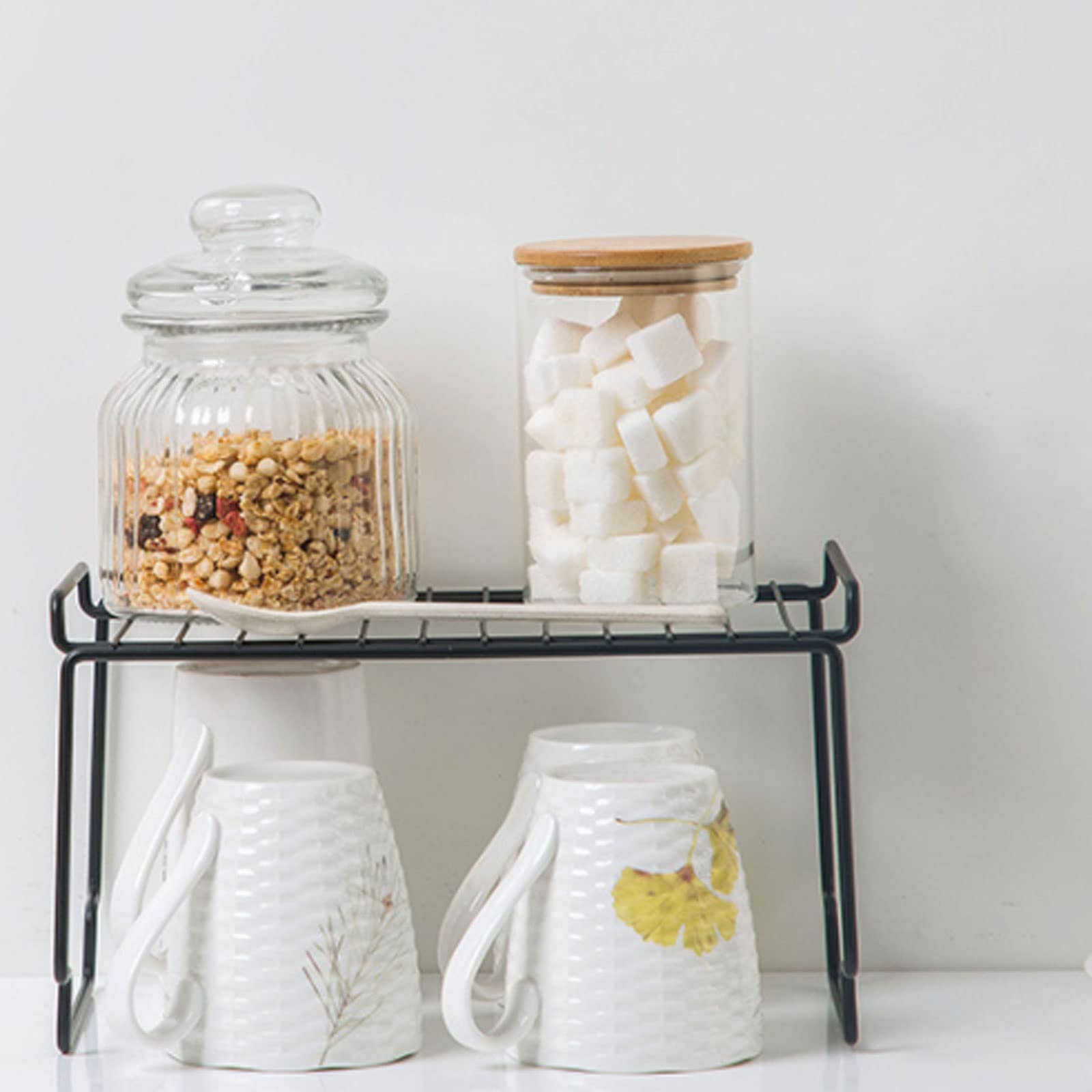 Escurridor de Cocina, Estante de Almacenamiento para Cocina, Estante para Armario, vajilla, Platos, Secado de Platos, frascos de Especias, Soporte para Botellas de condimentos, Organizador d