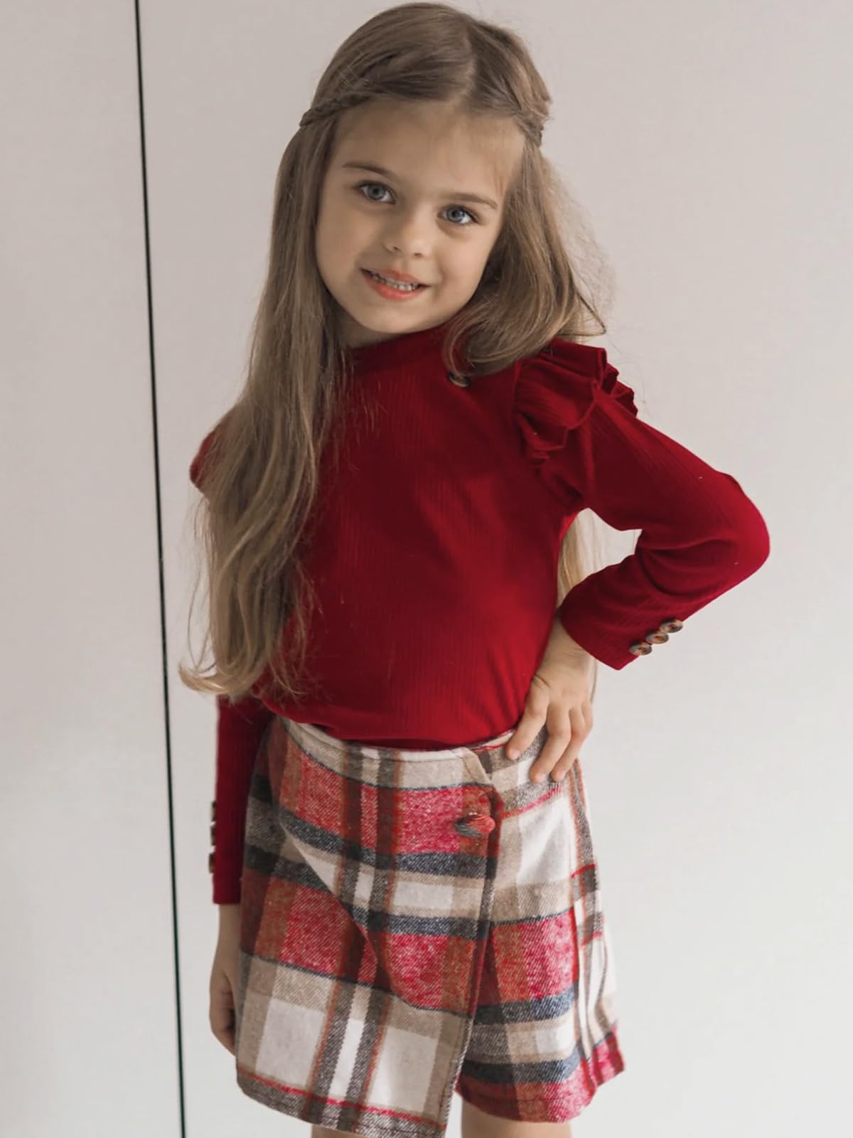 Miipat Completini Bambina Set di Vestiti Autunno Inverno Bambini Ragazze Abiti Maniche Lunghe Pullover con Mini Gonne Set di Abbigliamento Abiti per Ragazze