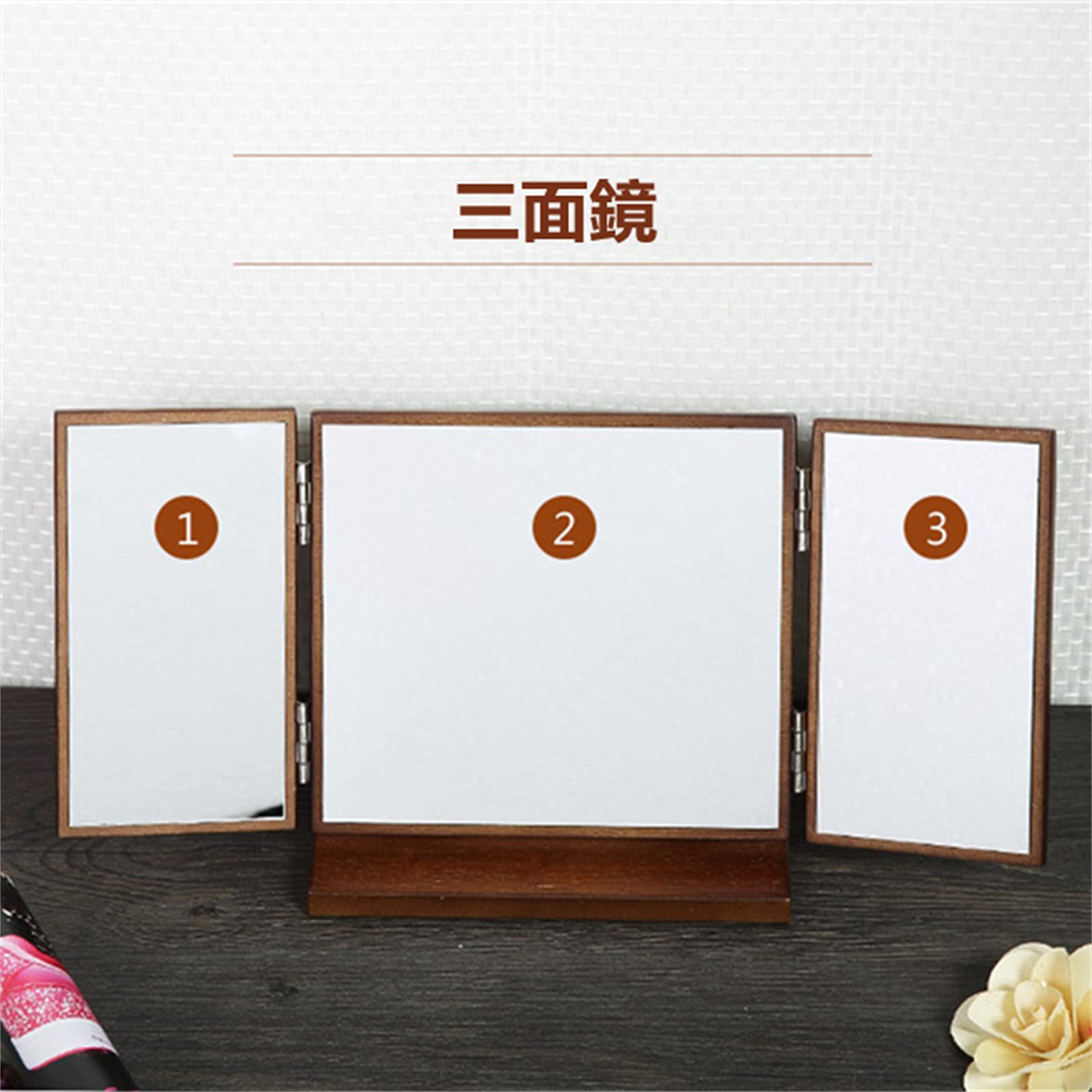 三面鏡　卓上　折りたたみ式　木製 Amazon.co.jp: 三面鏡 卓上 木製（差込型）ライト色 : ビューティー
