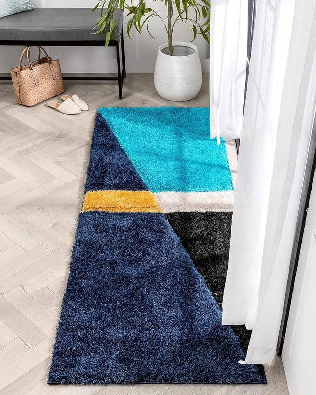 Image of Carpet for Living Room, Bedroom and Hall Handmade Microfiber Cozy Soft and Fluffy Shaggy Area Rug with 2 inch Thick Anti Skid Carpet [2x6 Feet Multi 10]