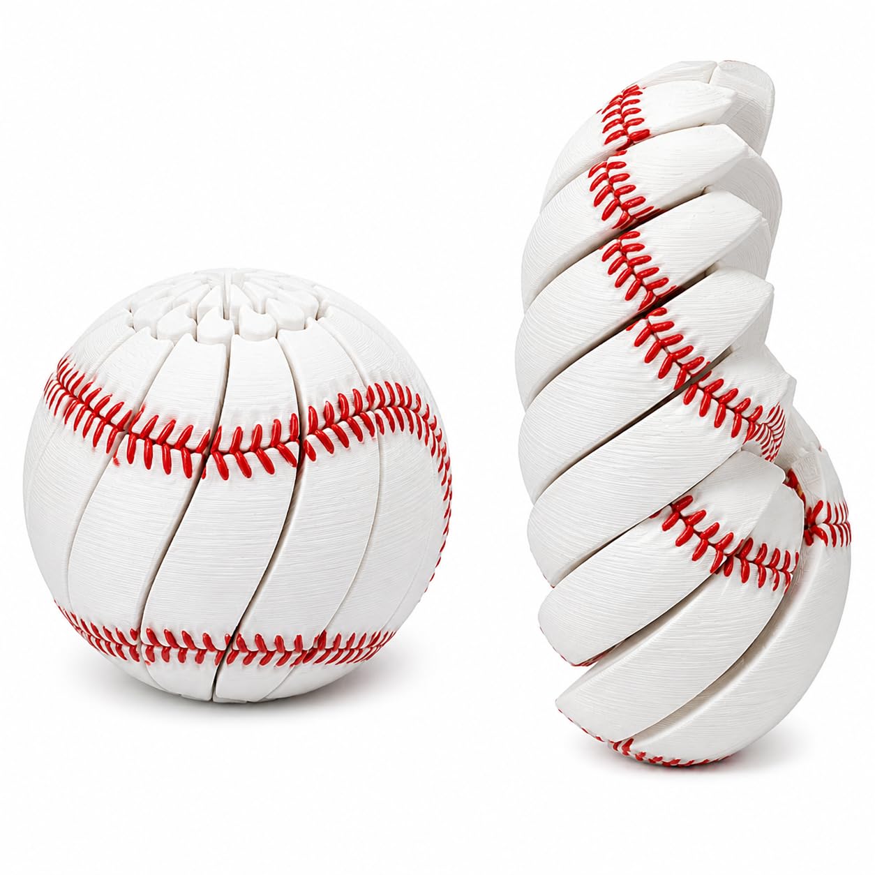 Fidget Ball, Fidget Ball for Stress Relief, 3D Printed Twist & Turn Sensory Puzzle Ball (Baseball, One Size)