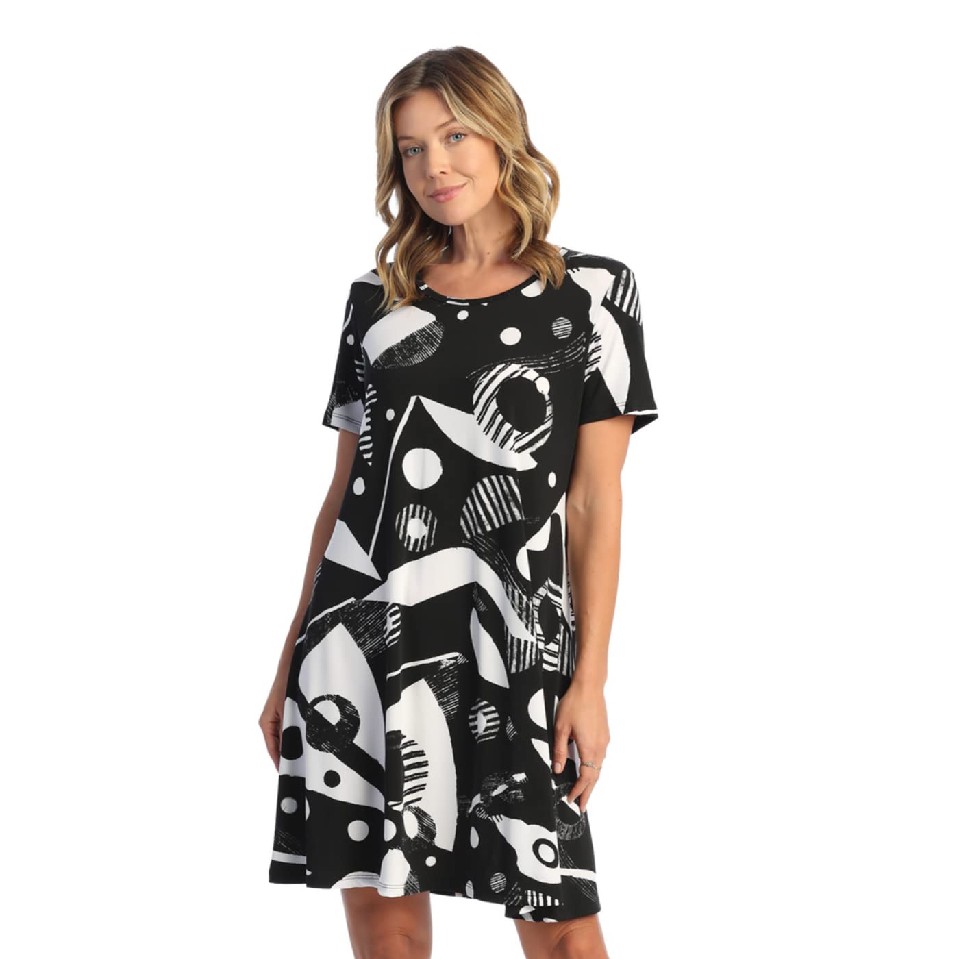 Jess & JaneSoft Drape Knit Short Sleeve Dress - Y19