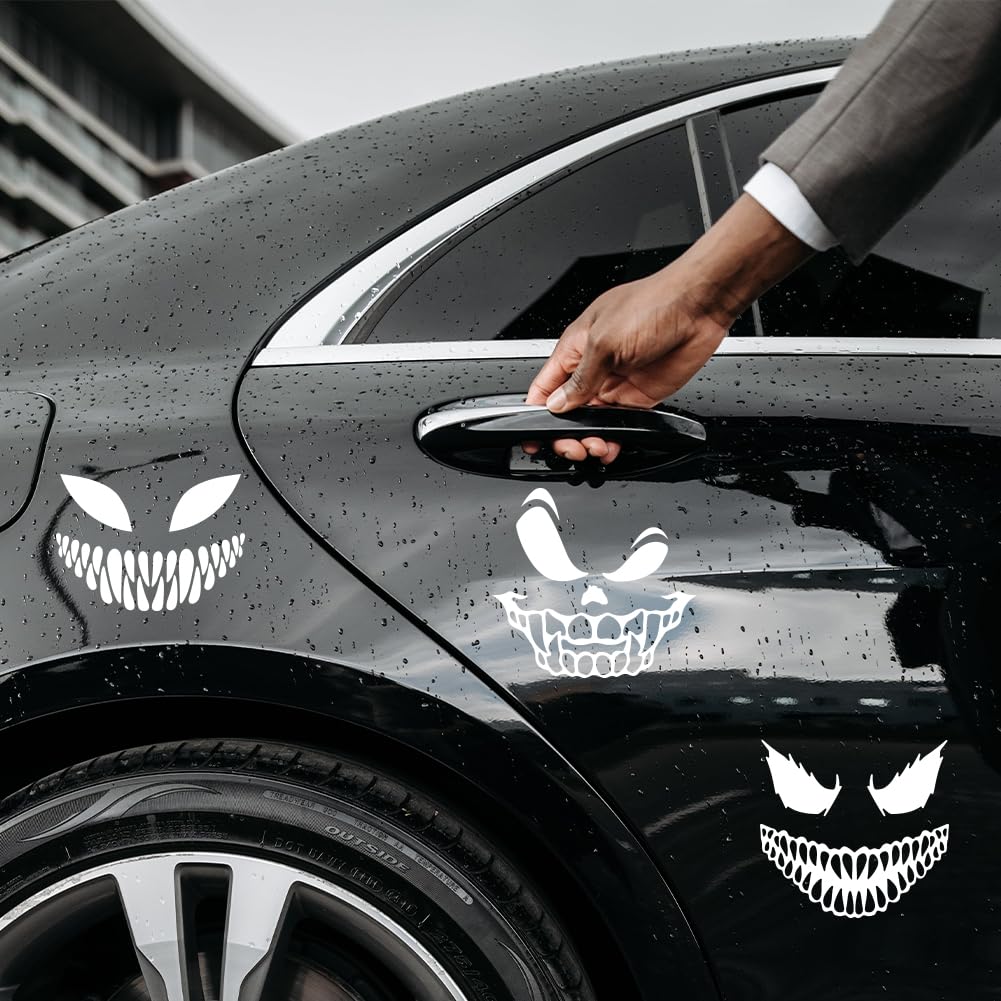 WADORN 5 Sty Smile Demon Autocollants En Vinyle Pour Voiture