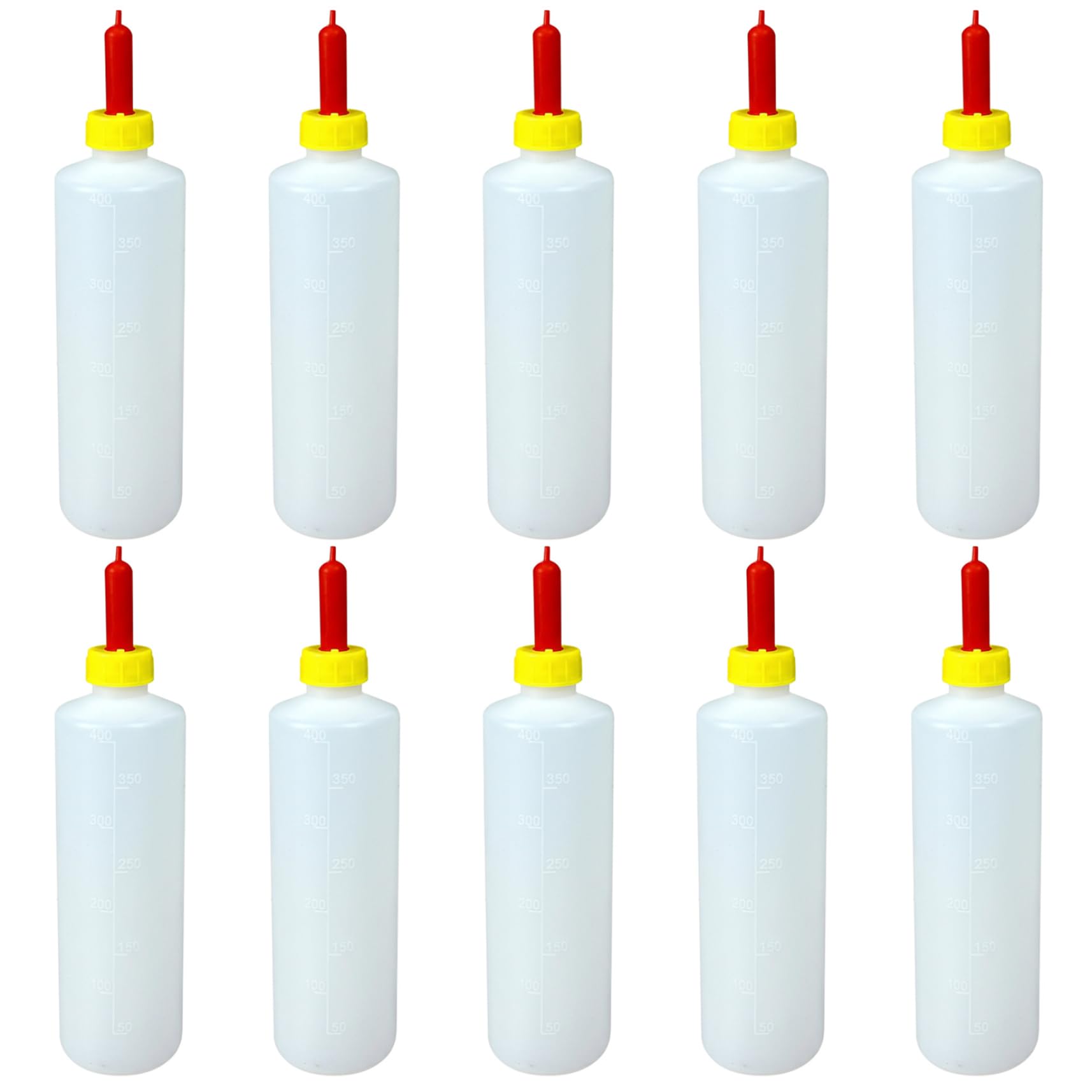 Goat Feeder Lot de 10 biberons pour chèvre 400 ML, biberon avec tétine résistante aux morsures et Marques de Mesure claires pour agneaux, Chiots, biberon d'alimentation du bétail