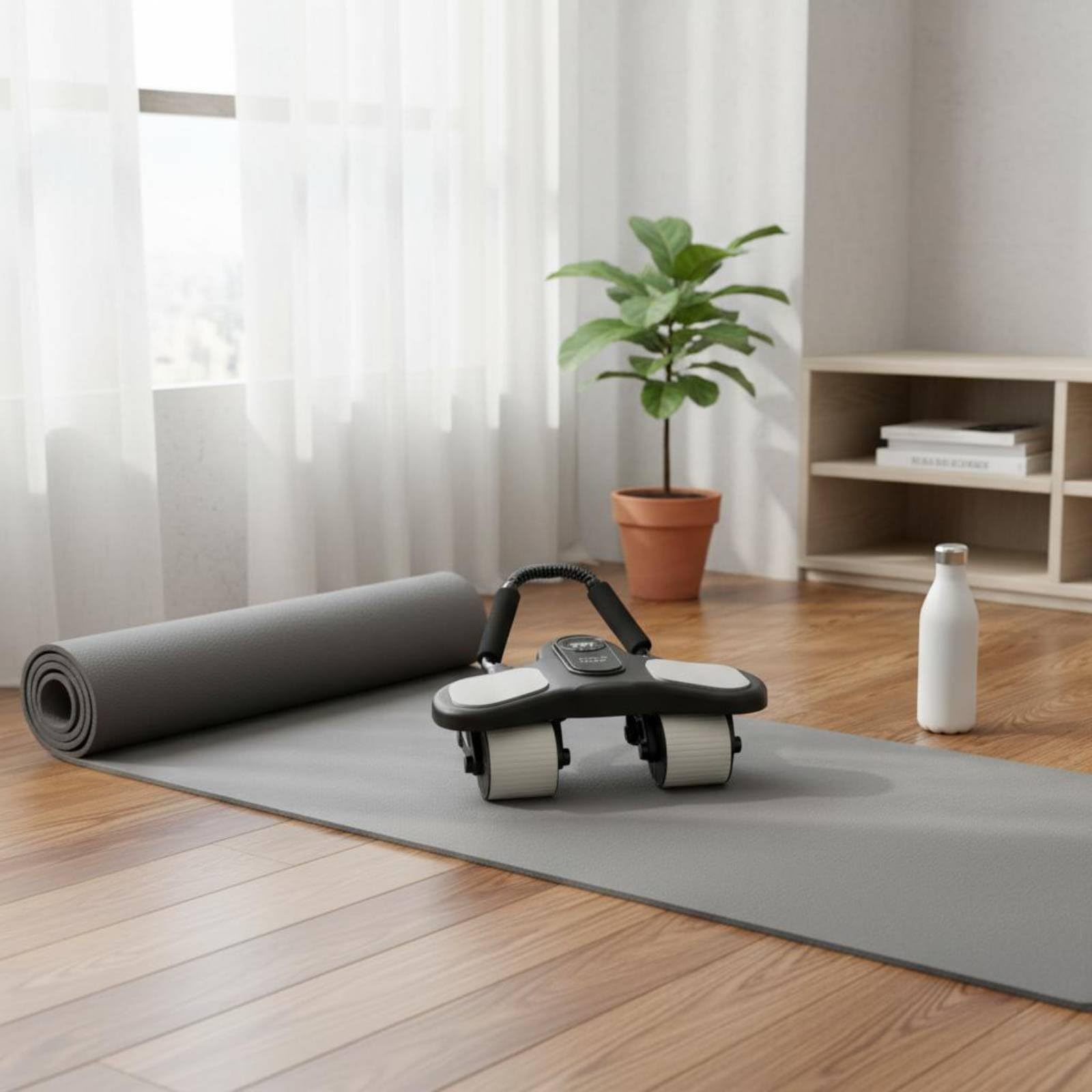 rockible Ruota Addominale con Supporto per Gomiti Roller Core Allenamento Controllato Meccanismo di Rientro Struttura Stabile Rivestimento in Schiuma Adatta