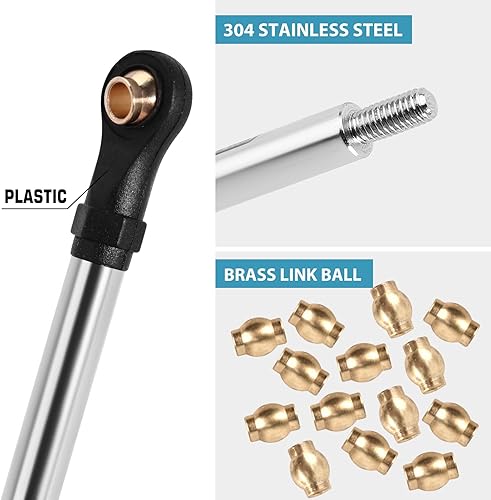 Miniatura 4 de INJORA Juego de eslabones de acero inoxidable de alta distancia para TRX4M piezas de actualización 118 RC Crawler Car