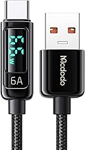 mcdodo Cavo USB C a USB C 100W di ricarica rapida on display a LED PD 5A, compatibile con iPhone 15/15 Pro/15 Pro Max MacBook Pro Air iPad Pro (Nero-USB A a USB C)