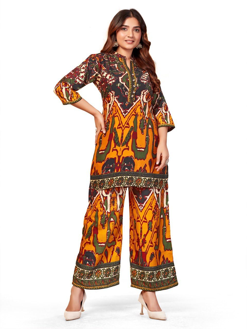 Women's Reyon Printed Straight Kurta Set with Palazzo Pants - Ethnic Wear (RADHIKA_1 6XL)-picture-31