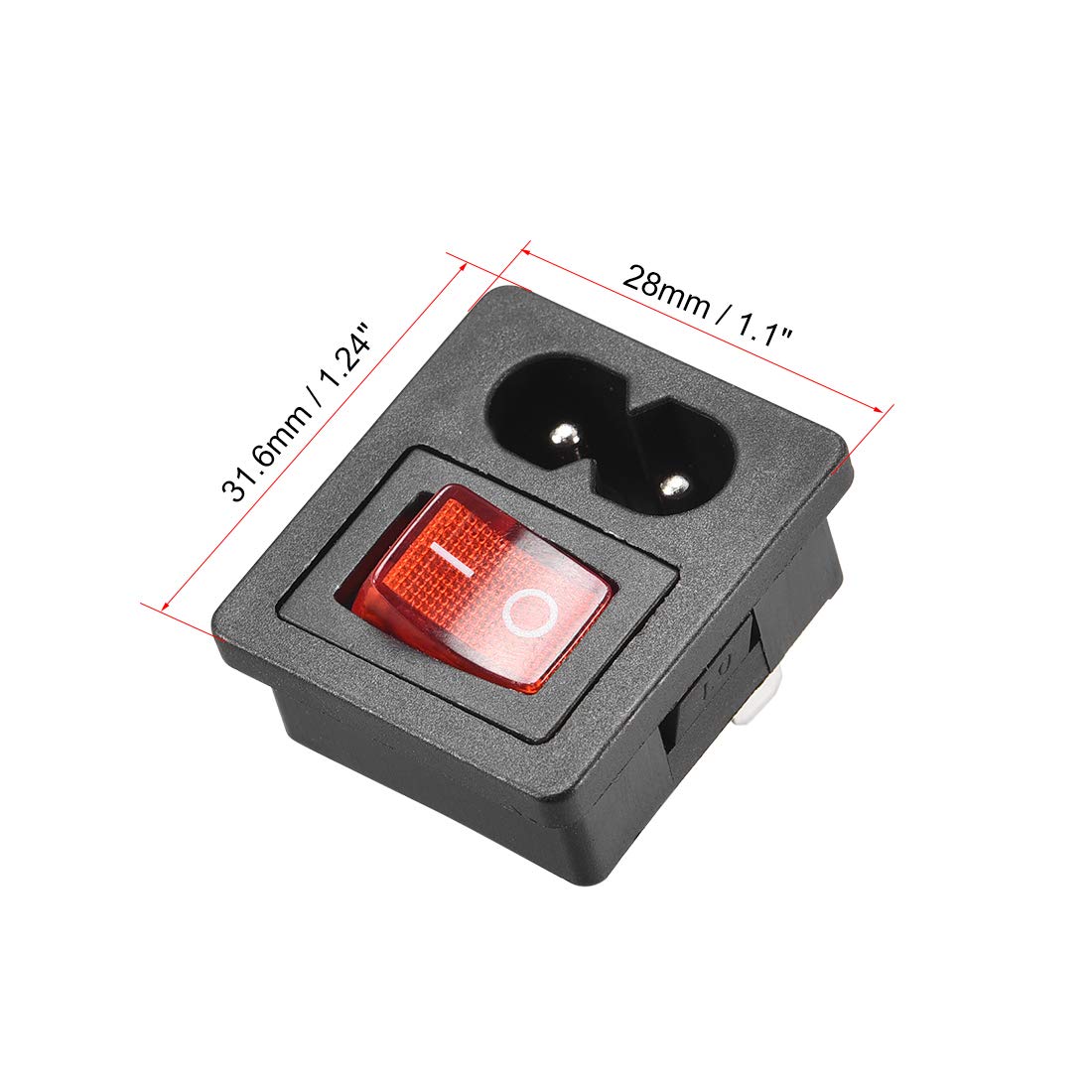 C13 Panel Mount Socket Uxcell C13 Panel Mount Plug Adapter 250V AC 10A ...