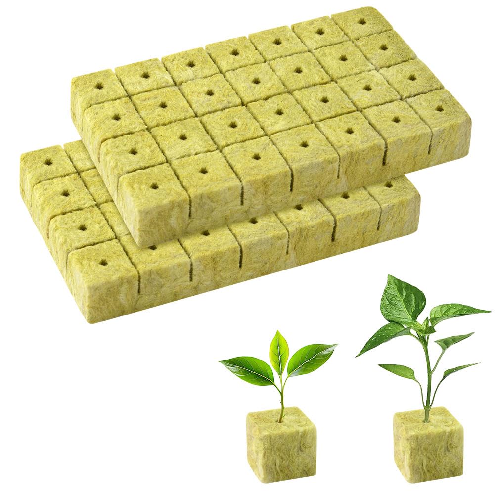 OFFCUP Rockwool Grow Cubes, 40x4x040mm 56-Holes Seed Plugs for Hydroponic