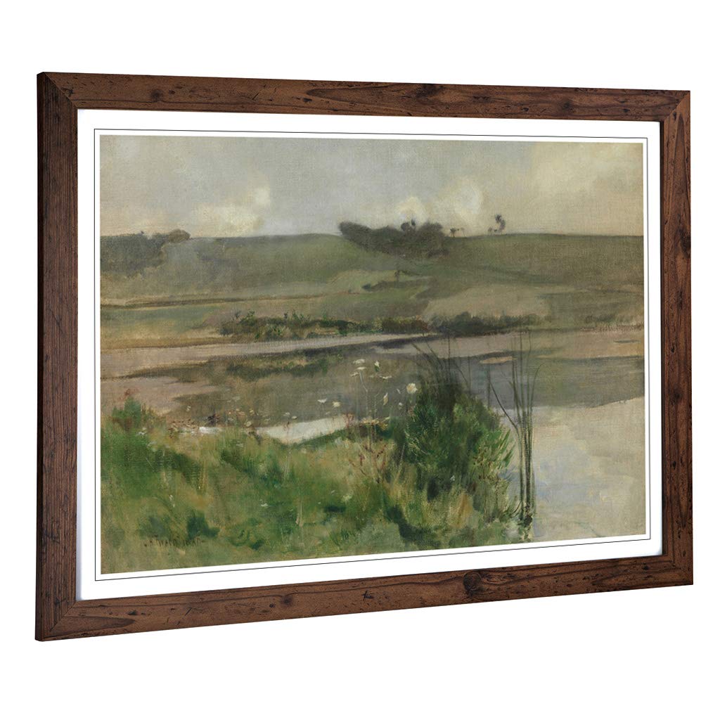 Big Box Art Framed Print of John Henry Twachtman Landscape Design | Wall Art Picture | Home Decor for Kitchen, Living, Dining Room, Bedroom, Hallway, Office, Walnut, A2 / 24.5x18 Inch / 62x45cm