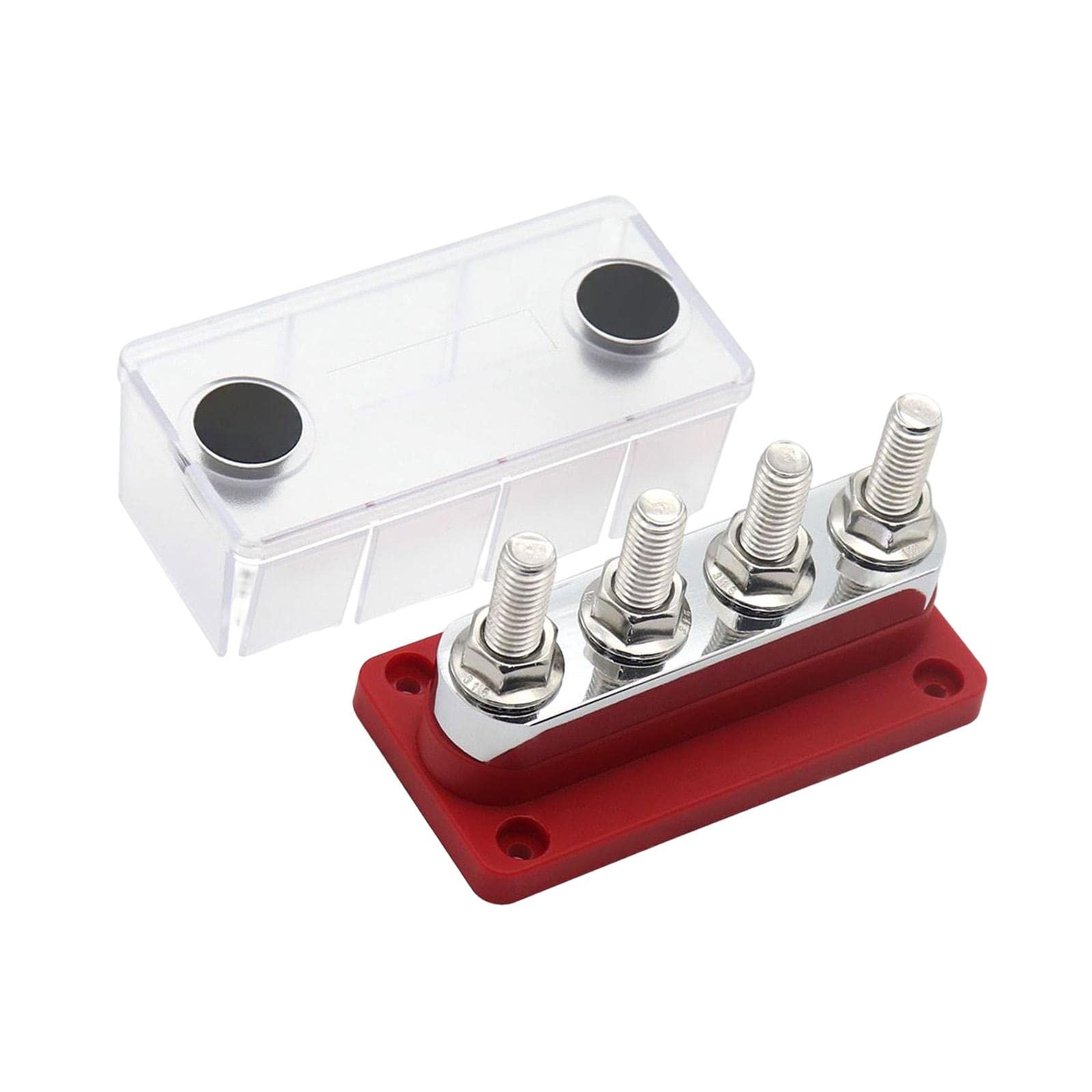 Bloc de distribution d'alimentation pour barre de bus 48 V CC avec couvercle pour voiture automobile Rouge 10,2 x 5 x 6,8 cm