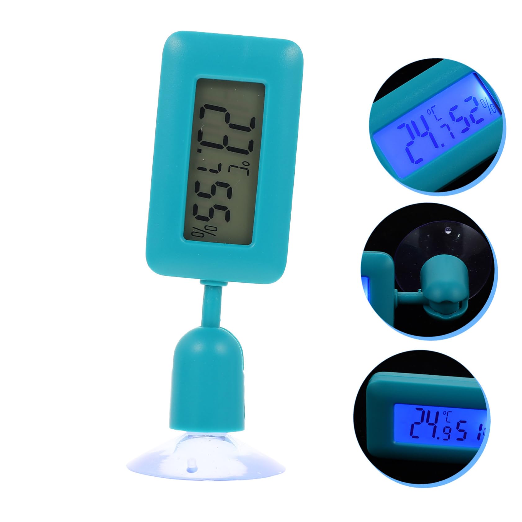 FOMIYES 4 Piezas Higrómetro Para Reptiles Termometro Para Terrarios De Reptiles Medidor De Temperatura y Humedad Mini Higrómetro Reptil Terrario Depósito De Agua Abdominales Ventosa