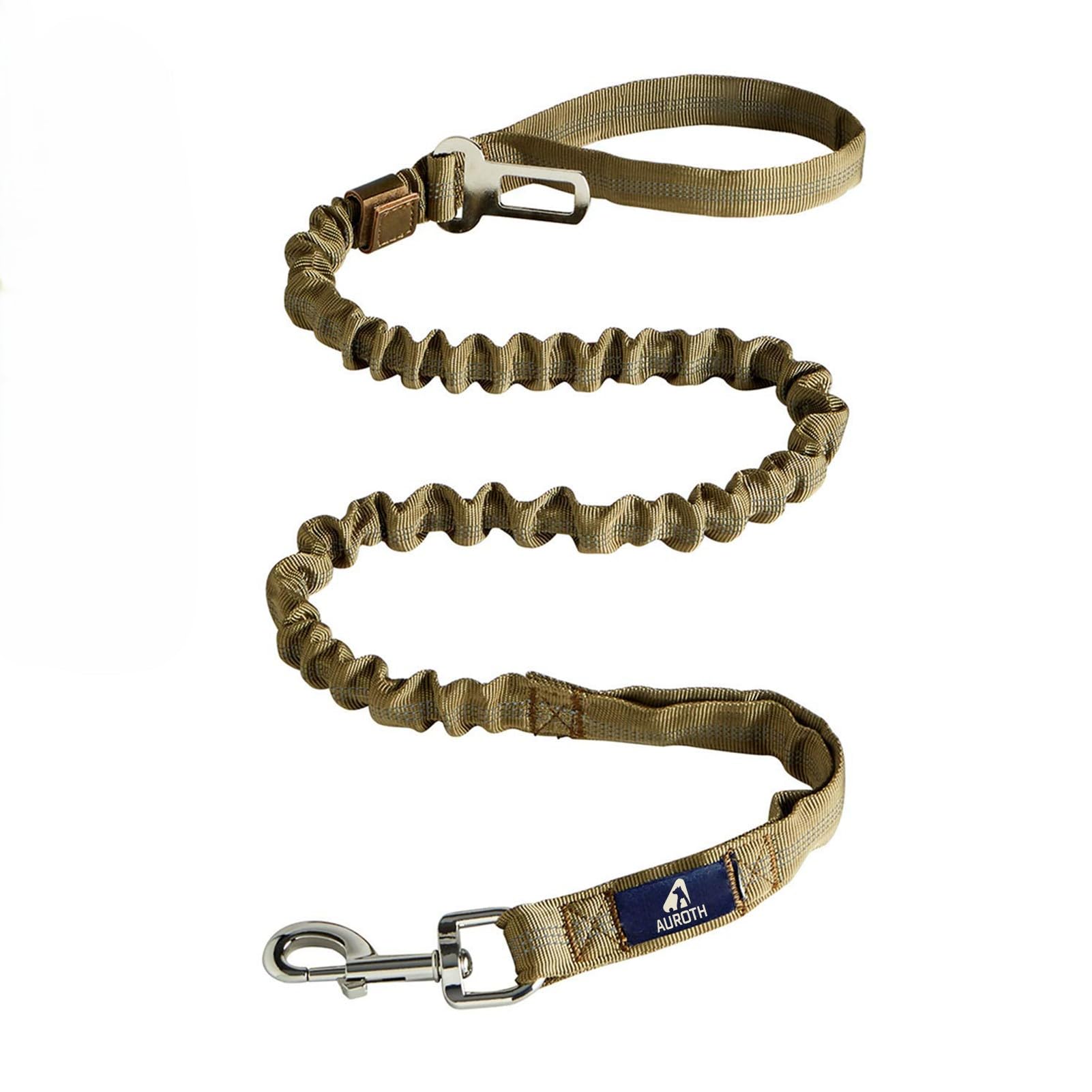 AUROTH Heavy Duty Bungee Dog Leash for Medium Large Breed Dogs, No Pull Leashes for Shock Absorption with Car Seat Belt, 2 Padded Handles 4.5FT 6FT Training Dog Leash