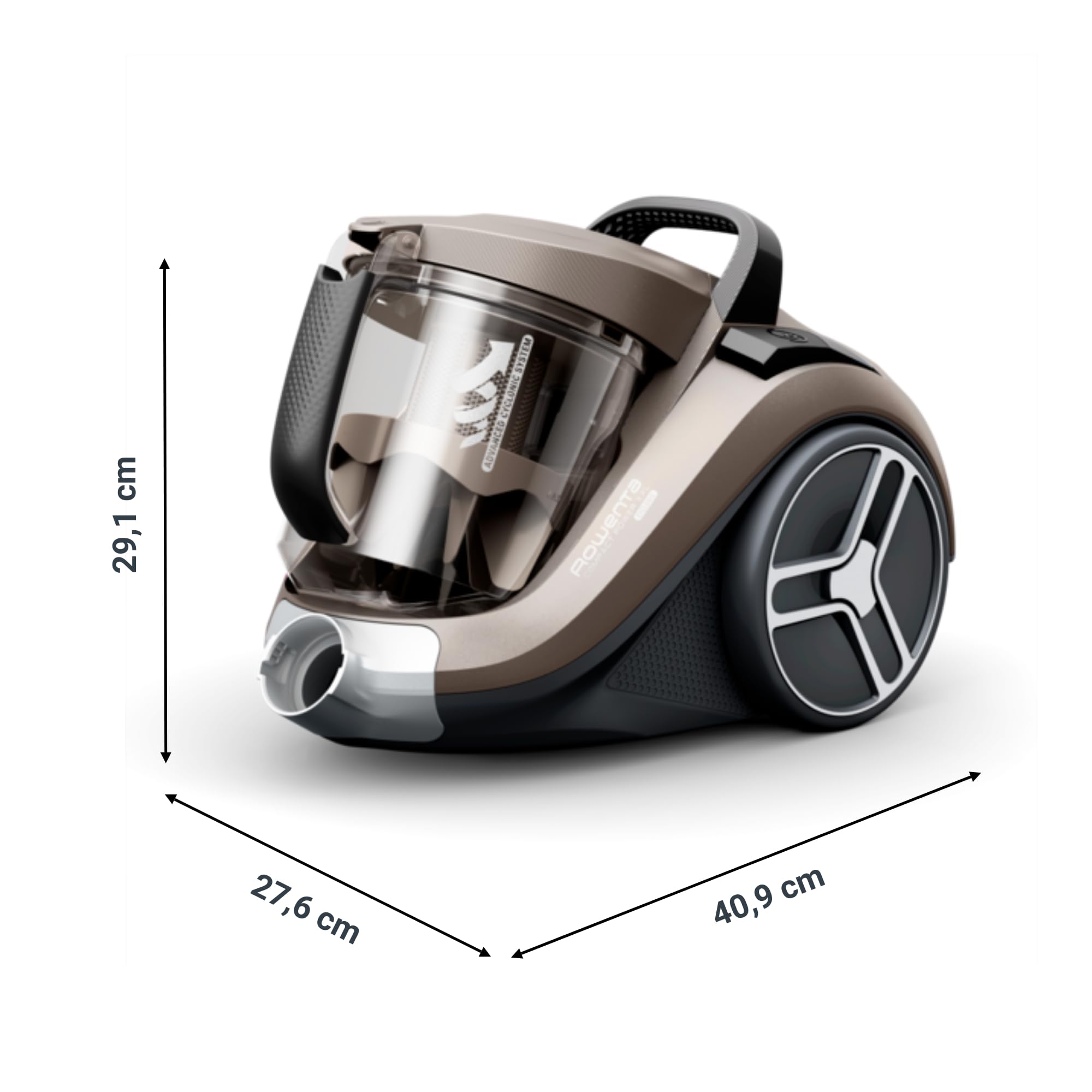 Rowenta RO4B50 Compact Power XXL Animal bezworkowy odkurzacz podłogowy, 900 W, 3-stopniowy system filtrowania, pojemność XXL, promień czyszczenia 8,80 m, w zestawie obszerne akcesoria, brąz