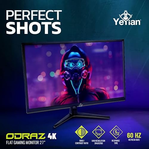 Miniatura 2 de YEYIAN ODRAZ 27 pulgadas IPS Panel HDR 4K UHD Slim Bisel PC Gaming Monitor 3840x2160, 1 mil millones de colores, 99% sRGB, 300cdm2, 10001, 60Hz 5ms,