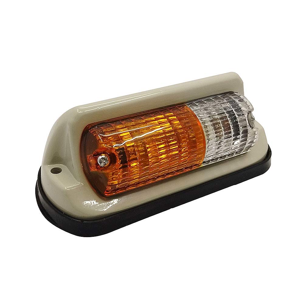 Ensamblaje de señal de giro Juego de ensamblaje Adecuado para Tractor Massey Ferguson 135 148 165 168 175 178 (Conjunto de indicador lateral) (Ámbar/Transparente, 12 Voltios)