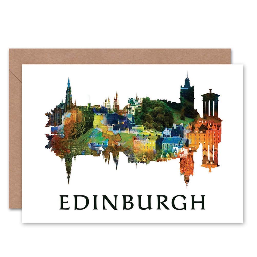 Wee Blue Coo EDINBURGH SYMMETRY BIRTHDAY GIFT BLANK GREETINGS CARD